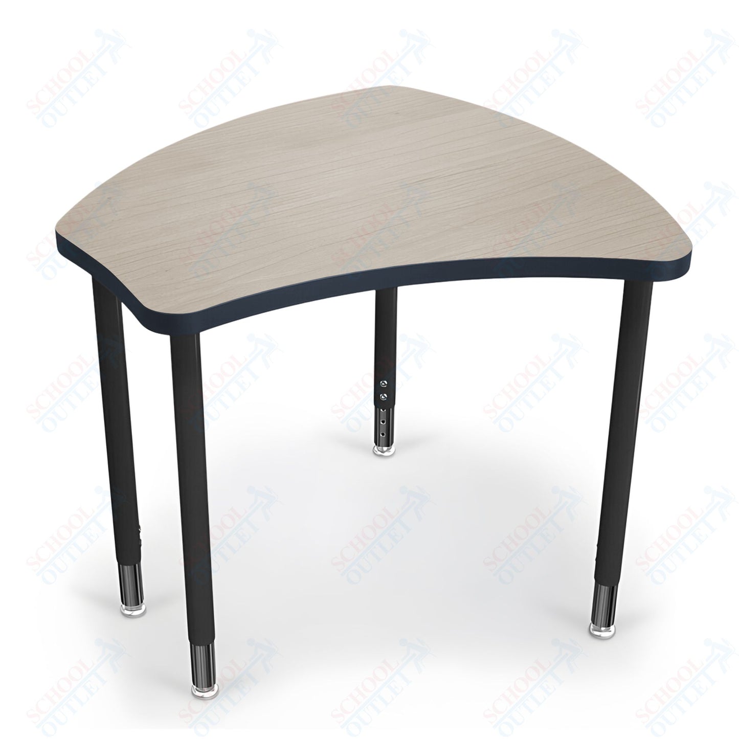 Mooreco Small Hierarchy Shape Standard Desk Adjustable Height 22" - 32" - Black Leg - 11336X