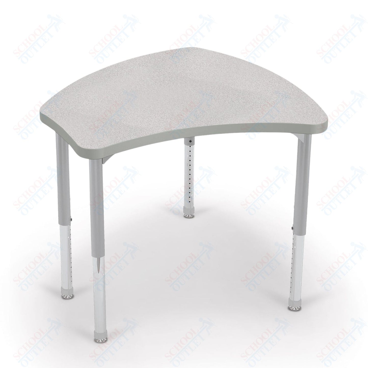 Mooreco Small Hierarchy Shape Standard Desk Adjustable Height 22" - 32" - Platinum Leg - 11436X
