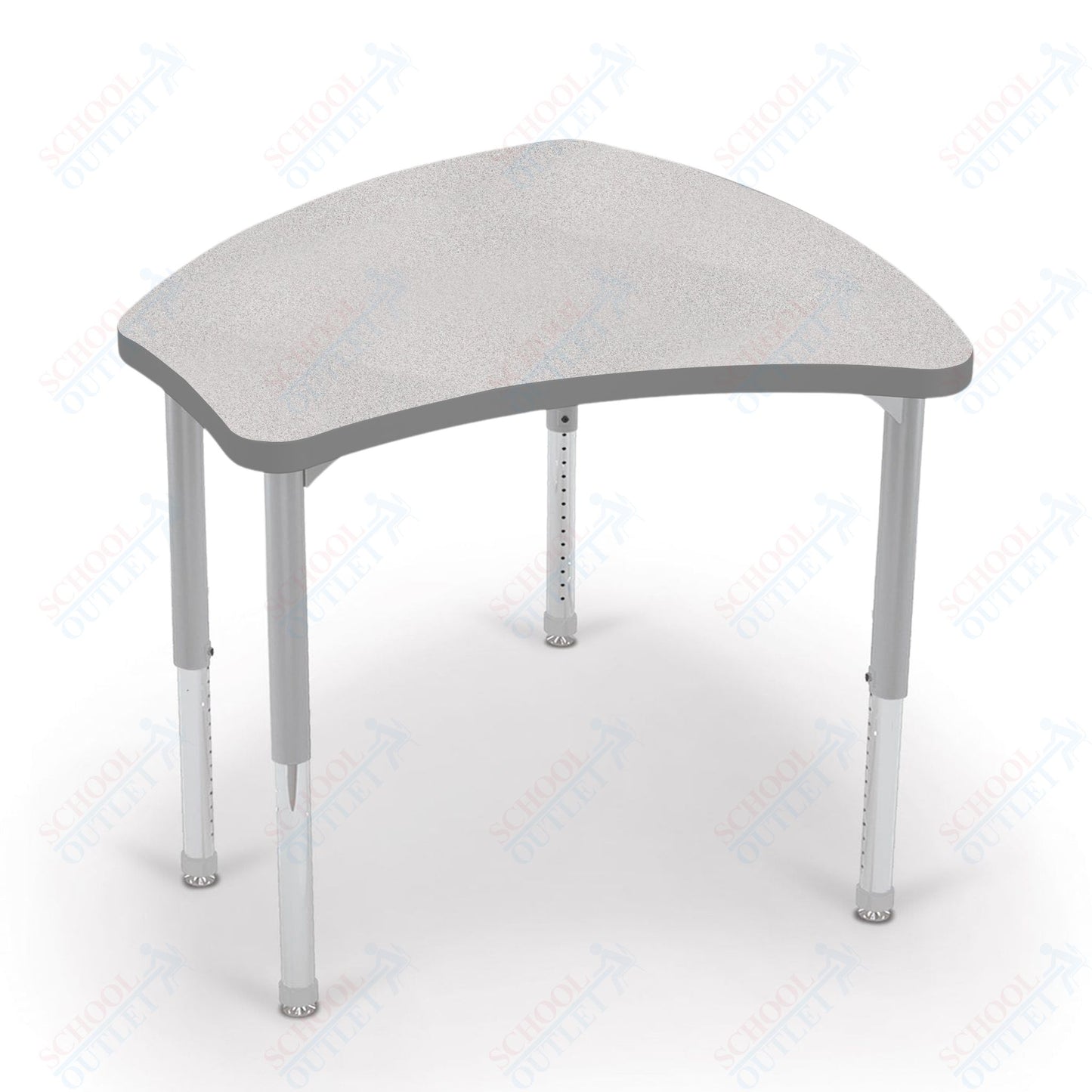 Mooreco Small Hierarchy Shape Standard Desk Adjustable Height 22" - 32" - Platinum Leg - 11436X
