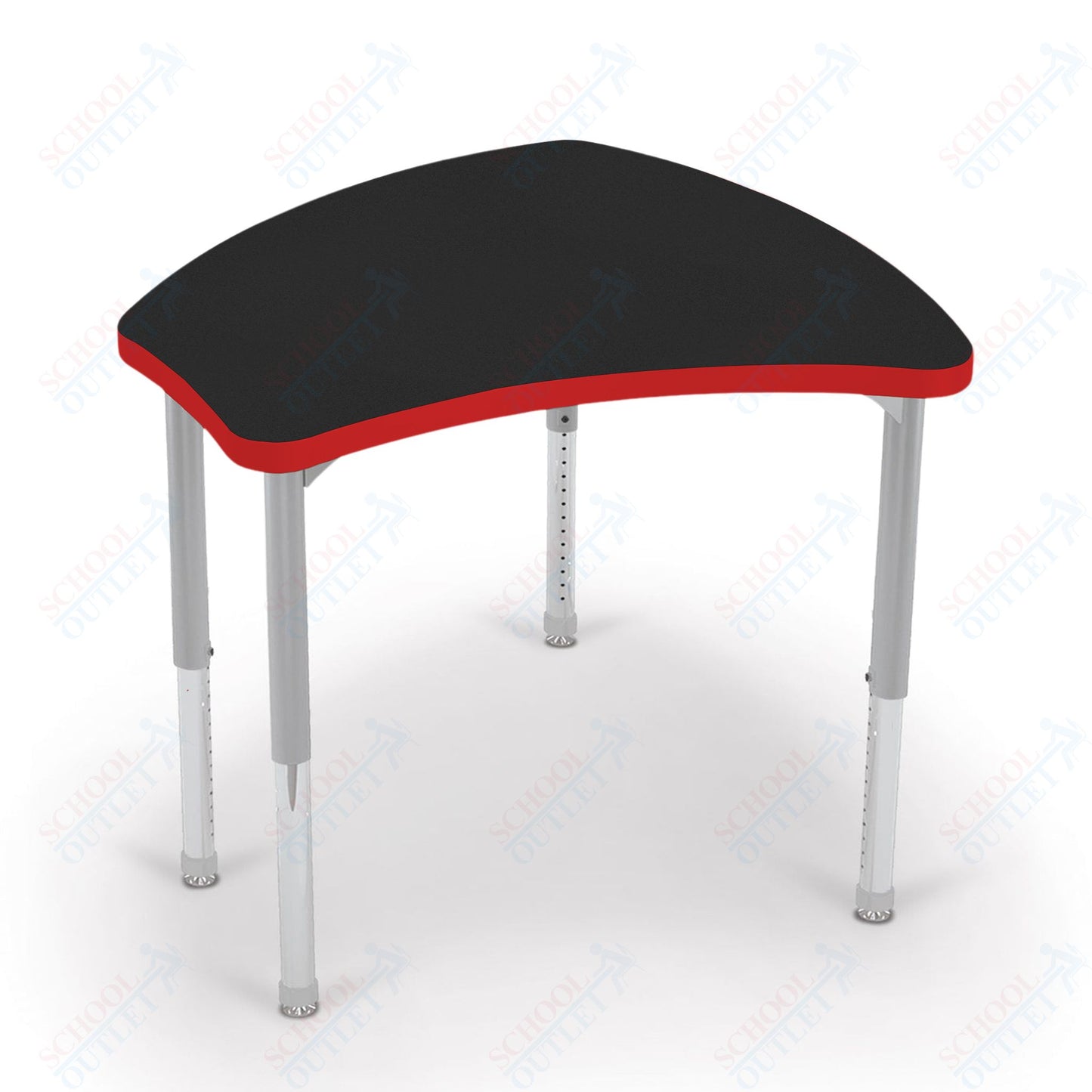 Mooreco Small Hierarchy Shape Standard Desk Adjustable Height 22" - 32" - Platinum Leg - 11436X