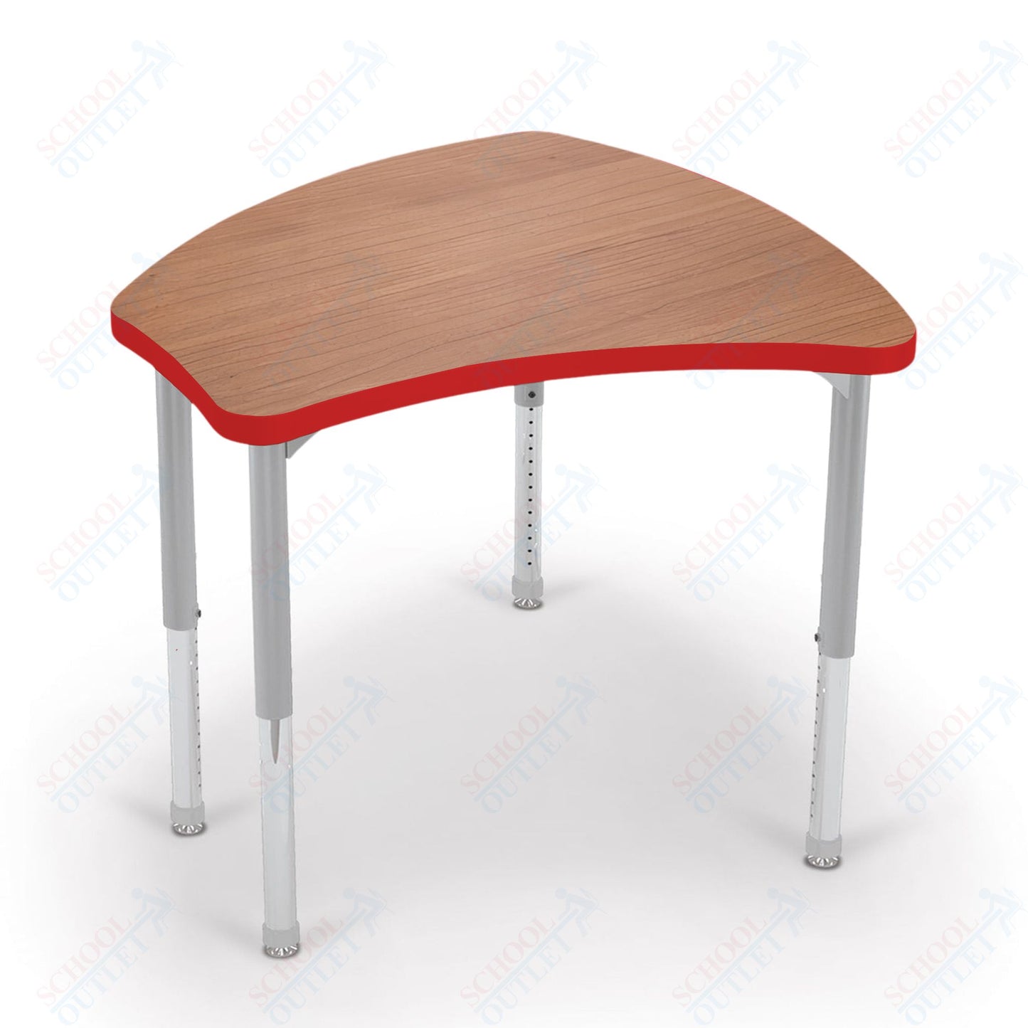 Mooreco Small Hierarchy Shape Standard Desk Adjustable Height 22" - 32" - Platinum Leg - 11436X