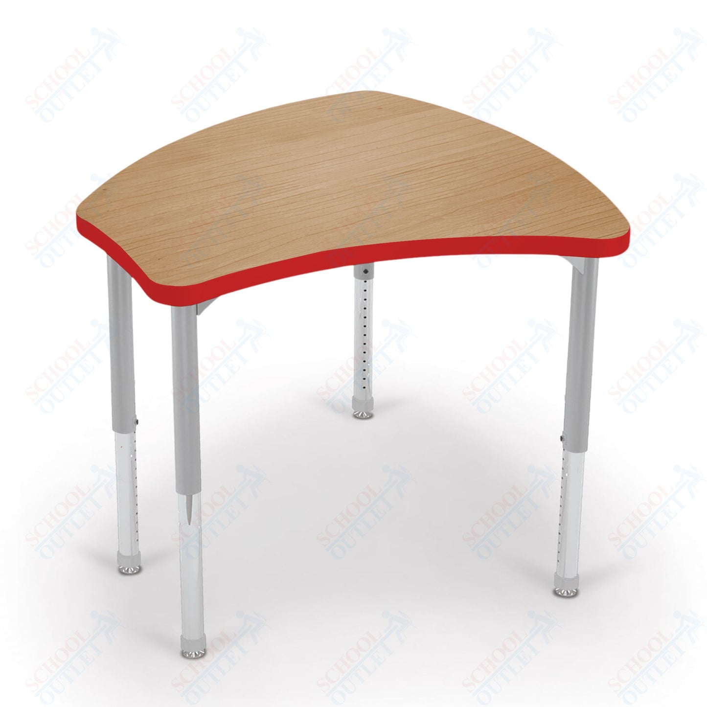 Mooreco Small Hierarchy Shape Standard Desk Adjustable Height 22" - 32" - Platinum Leg - 11436X
