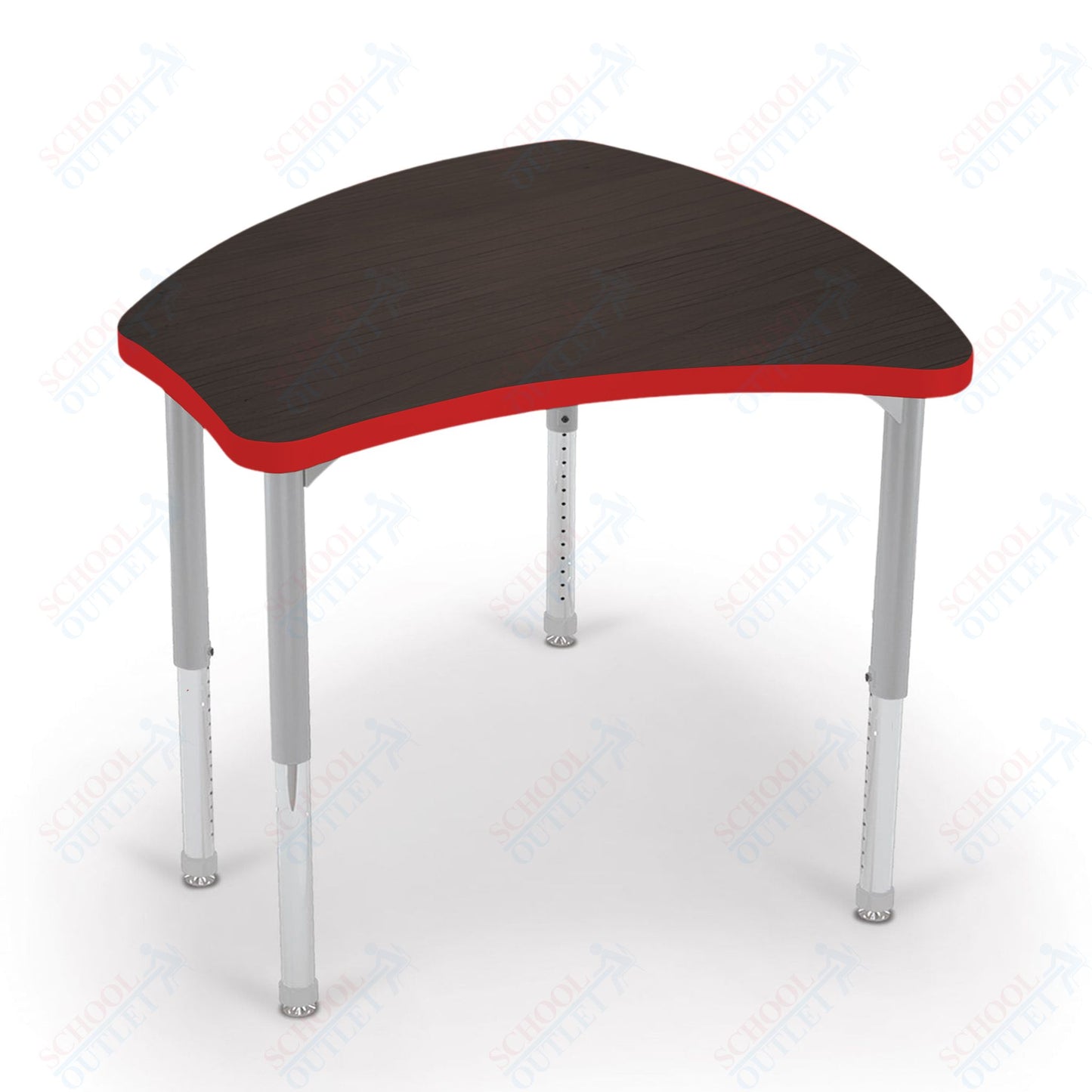 Mooreco Small Hierarchy Shape Standard Desk Adjustable Height 22" - 32" - Platinum Leg - 11436X