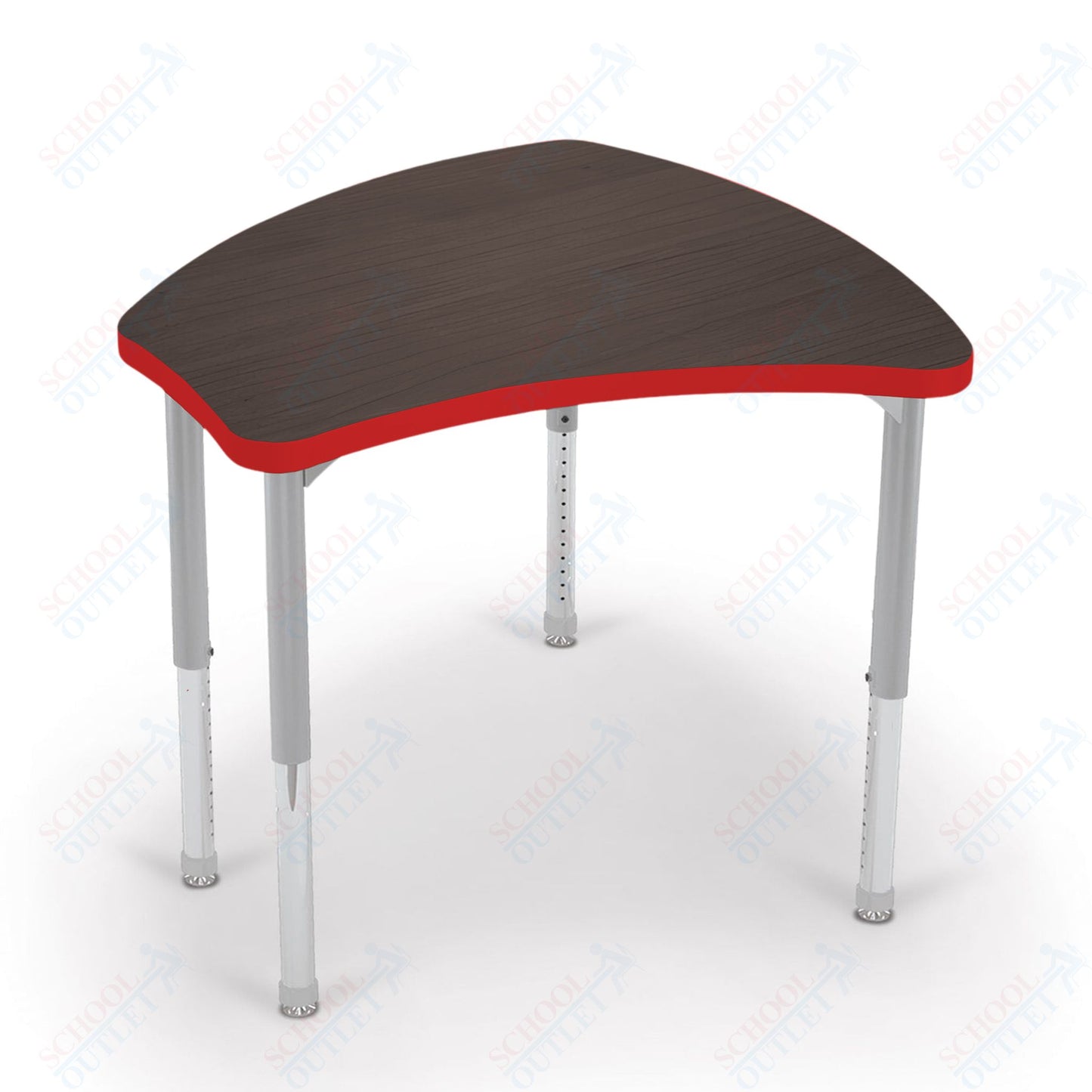 Mooreco Small Hierarchy Shape Standard Desk Adjustable Height 22" - 32" - Platinum Leg - 11436X