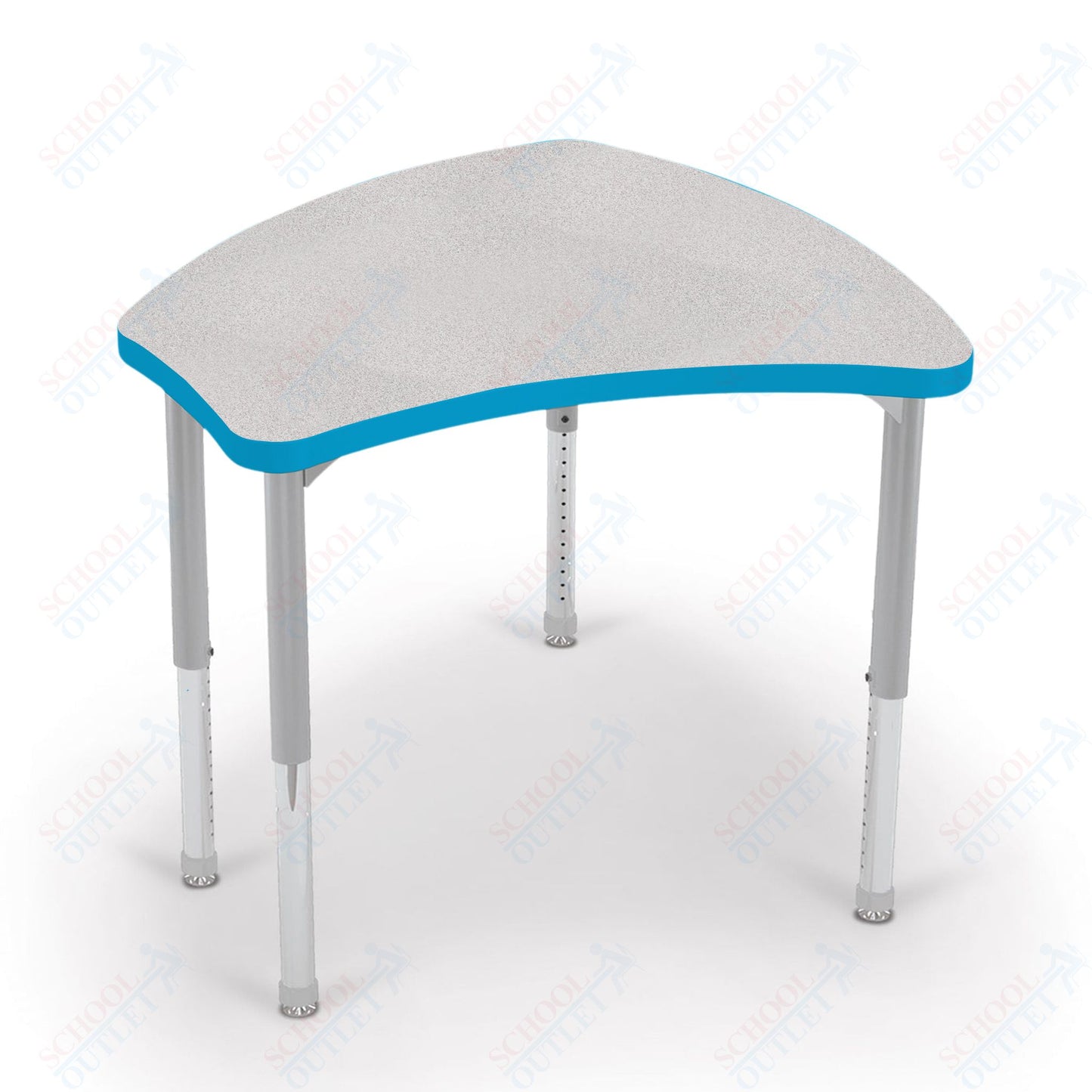 Mooreco Small Hierarchy Shape Standard Desk Adjustable Height 22" - 32" - Platinum Leg - 11436X
