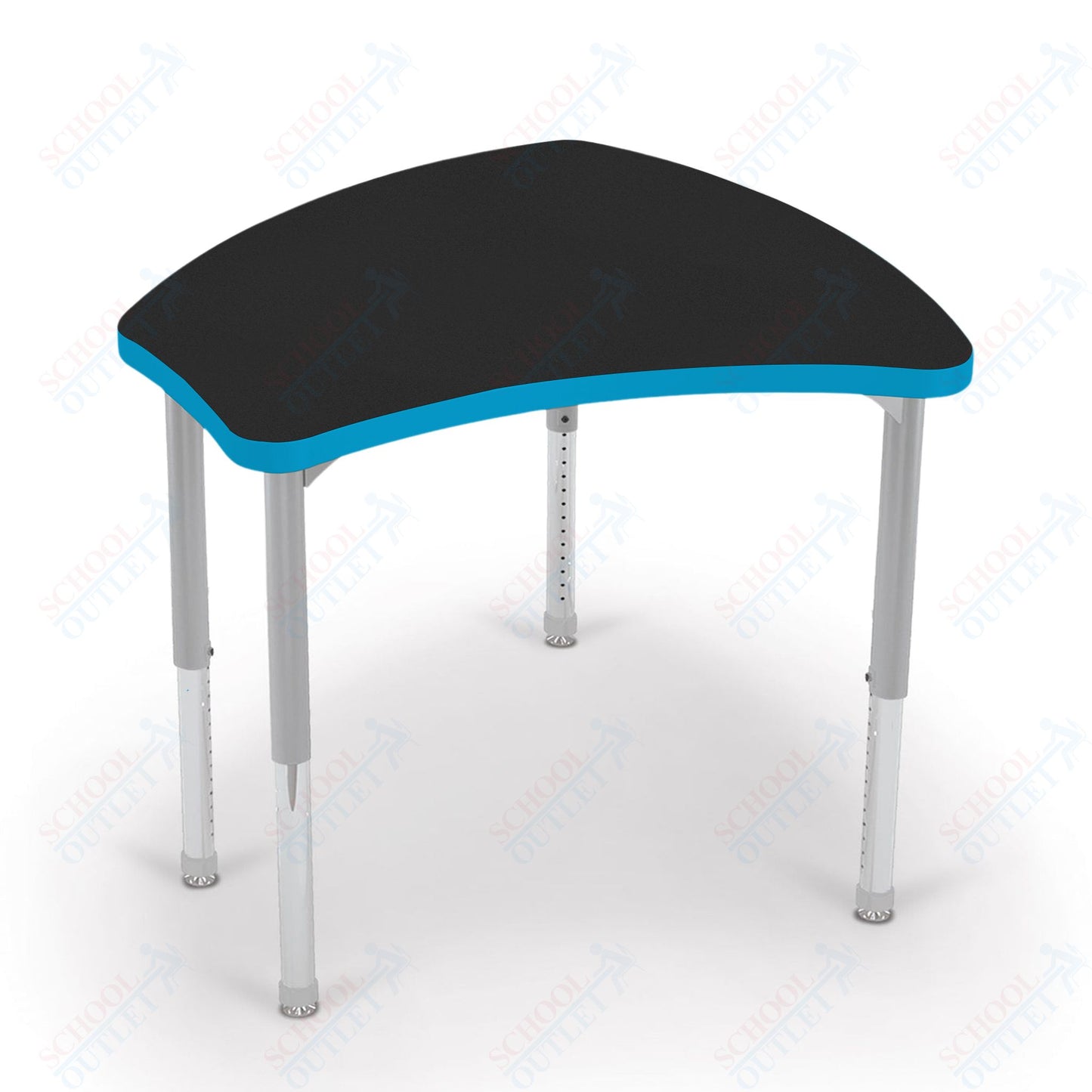 Mooreco Small Hierarchy Shape Standard Desk Adjustable Height 22" - 32" - Platinum Leg - 11436X
