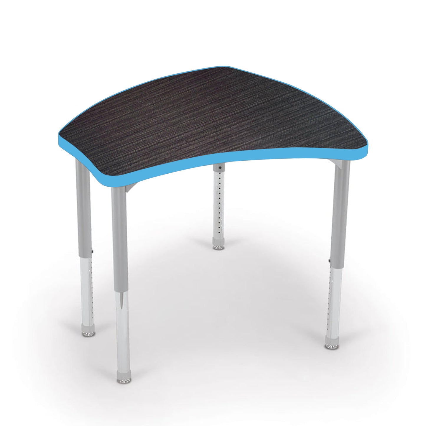 Mooreco Small Hierarchy Shape Standard Desk Adjustable Height 22" - 32" - Platinum Leg - 11436X