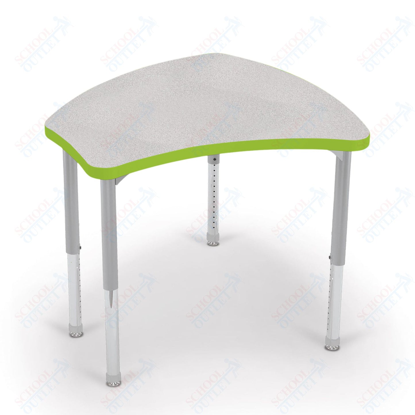 Mooreco Small Hierarchy Shape Standard Desk Adjustable Height 22" - 32" - Platinum Leg - 11436X