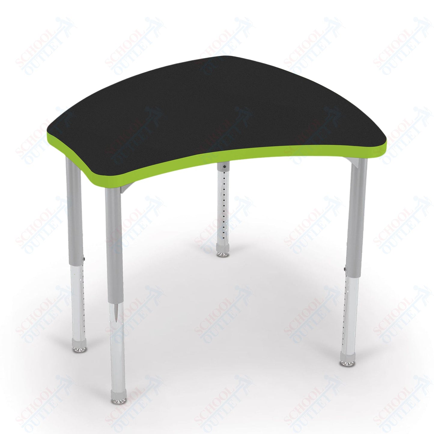 Mooreco Small Hierarchy Shape Standard Desk Adjustable Height 22" - 32" - Platinum Leg - 11436X
