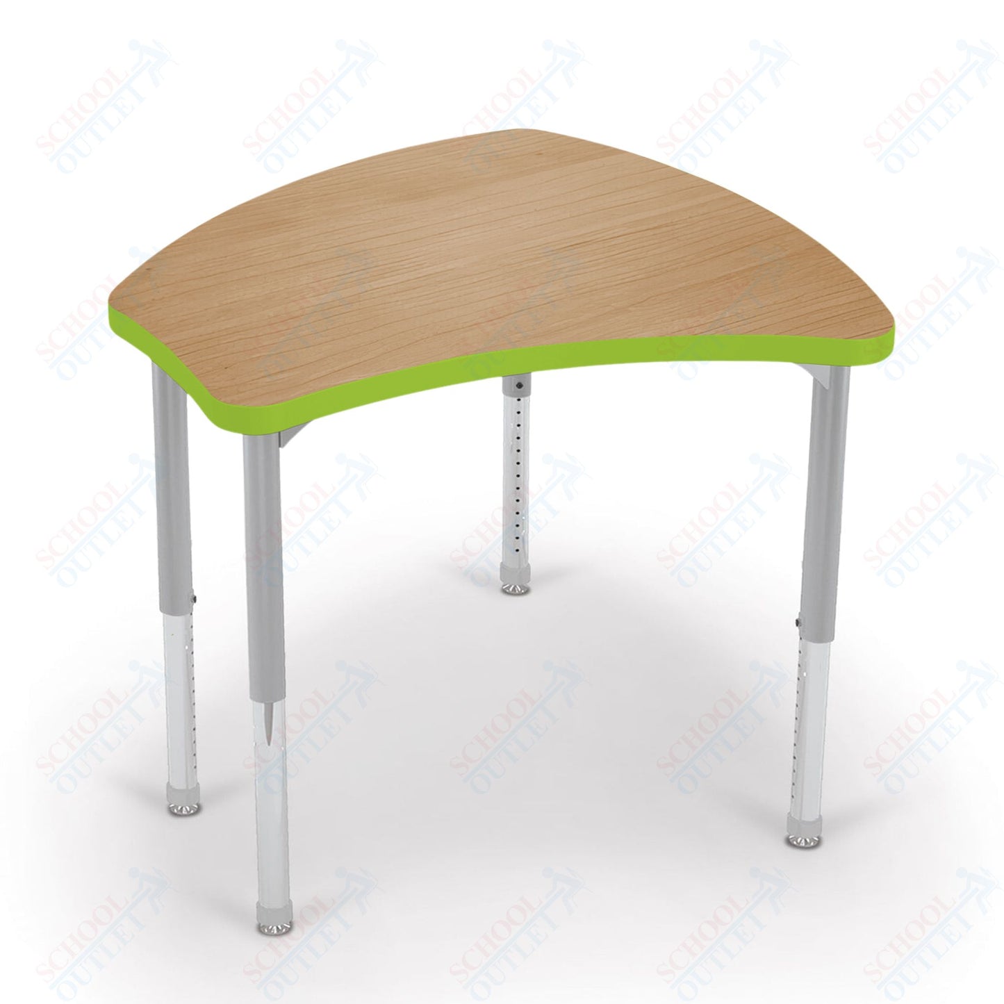 Mooreco Small Hierarchy Shape Standard Desk Adjustable Height 22" - 32" - Platinum Leg - 11436X