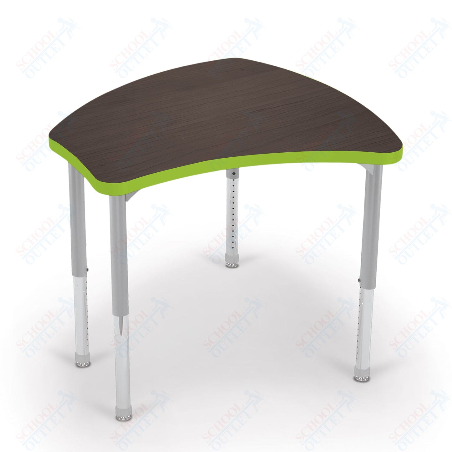 Mooreco Small Hierarchy Shape Standard Desk Adjustable Height 22" - 32" - Platinum Leg - 11436X