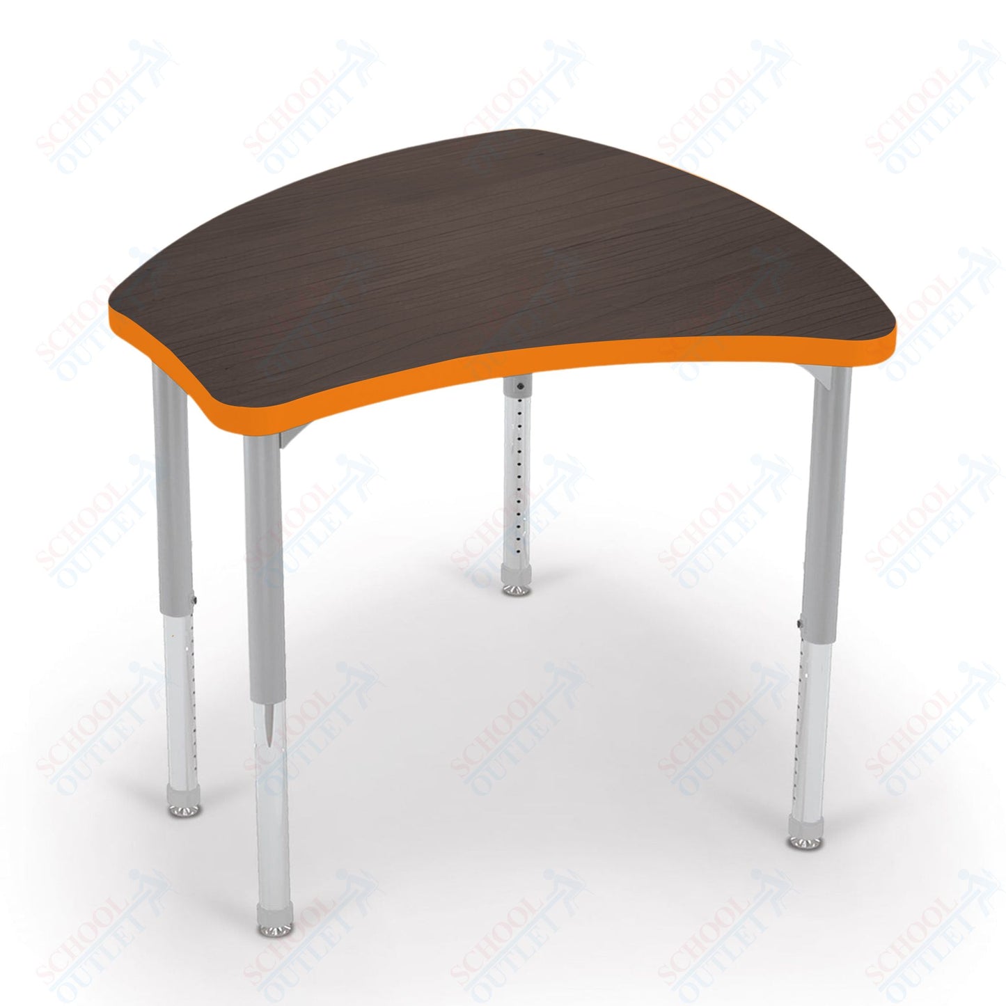 Mooreco Small Hierarchy Shape Standard Desk Adjustable Height 22" - 32" - Platinum Leg - 11436X