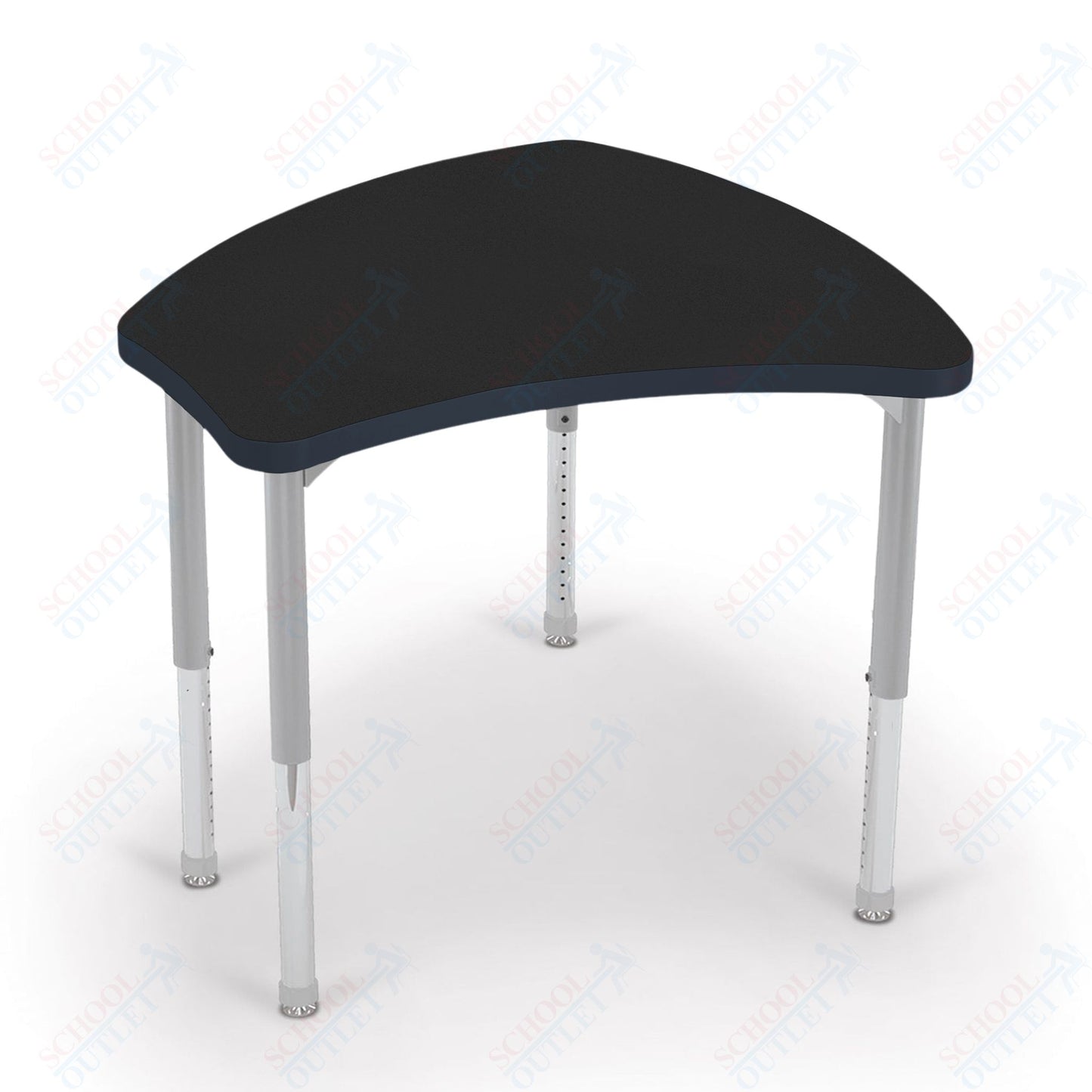 Mooreco Small Hierarchy Shape Standard Desk Adjustable Height 22" - 32" - Platinum Leg - 11436X