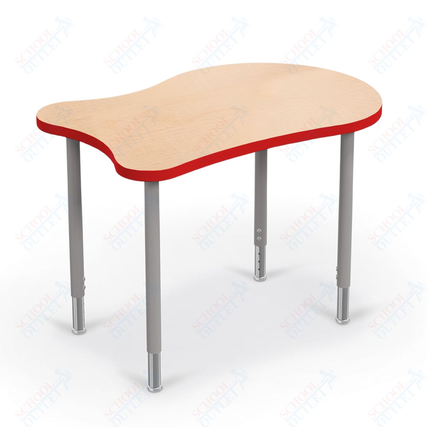 Mooreco Hierarchy Fender Standard Student Desk (Standard) Adjustable Height 22" - 32" - Platinum Legs
