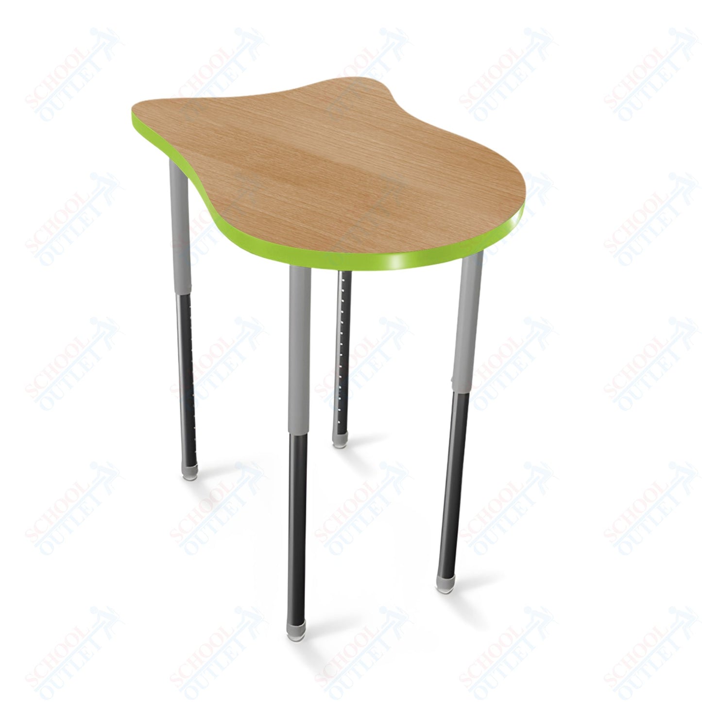 Mooreco Hierarchy Fender Stand Up Desk (Standard) Adjustable Height 27" - 42" - Standing Platinum Legs