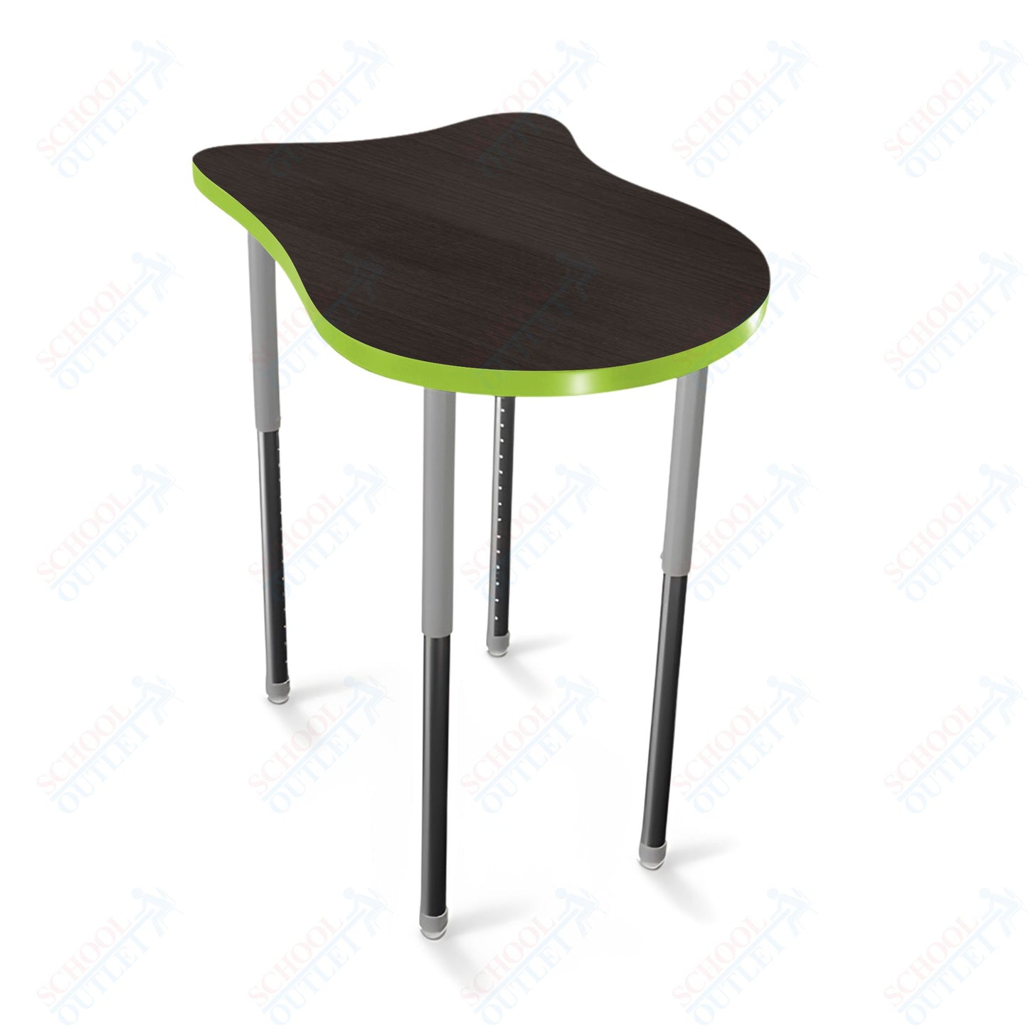 Mooreco Hierarchy Fender Stand Up Desk (Standard) Adjustable Height 27" - 42" - Standing Platinum Legs