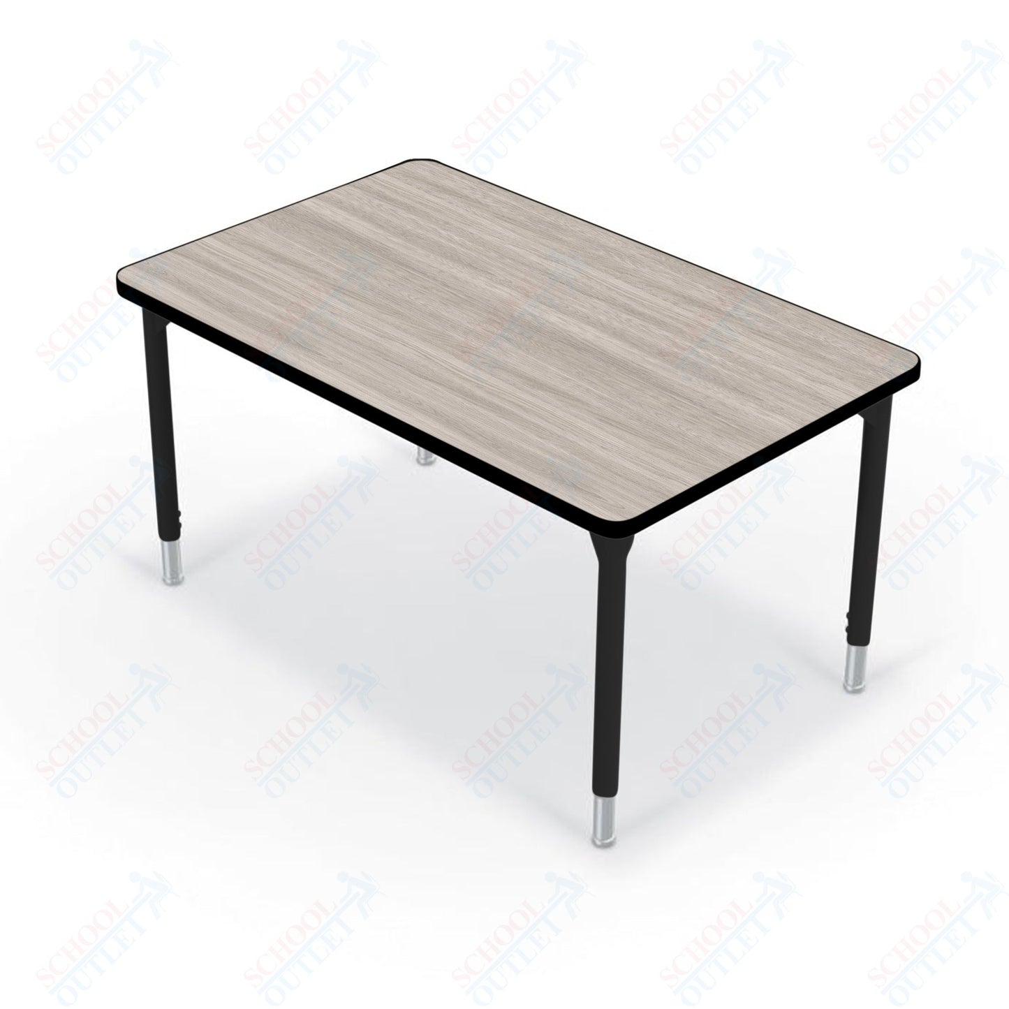 Hierarchy Rectangular School Activity Table (48"W x 30"D) HPL Top - Height Adjustable Legs by MooreCo