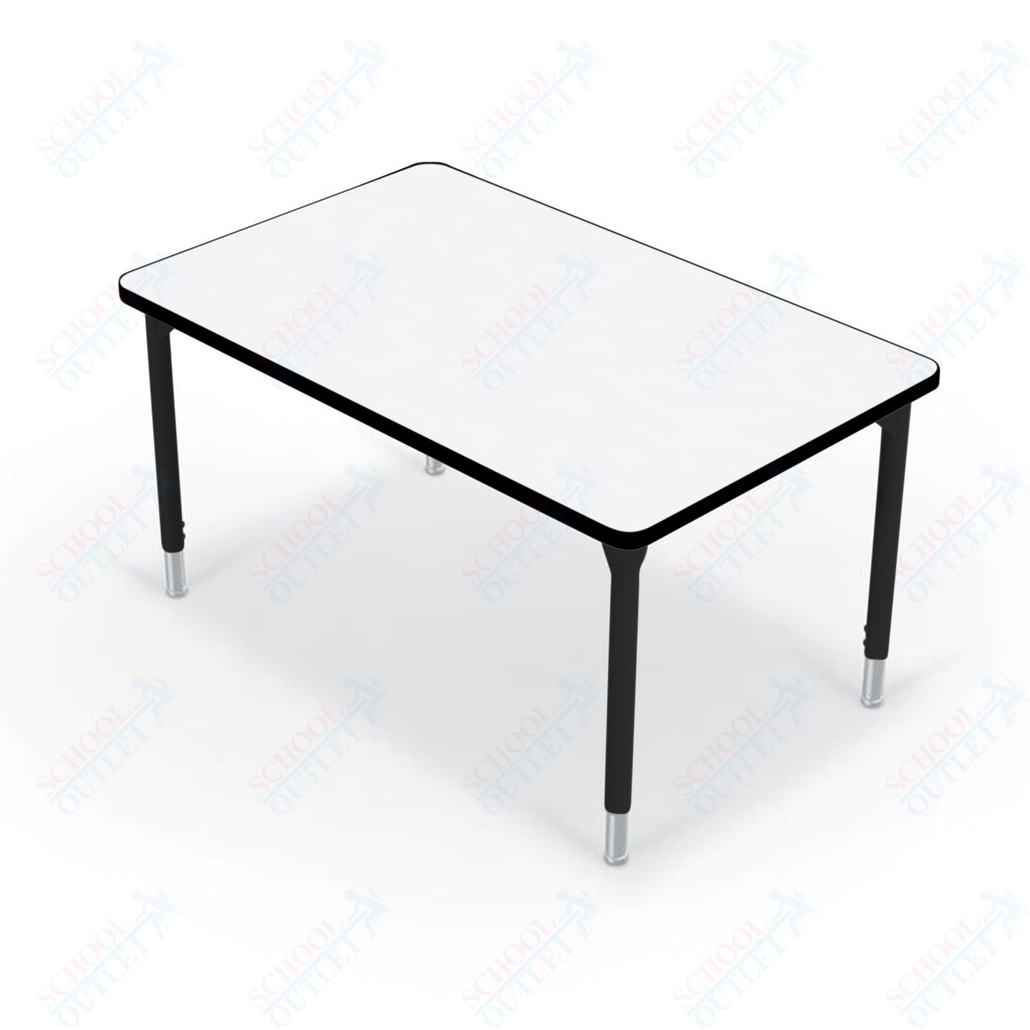 Hierarchy Rectangular School Activity Table (48"W x 30"D) HPL Top - Height Adjustable Legs by MooreCo