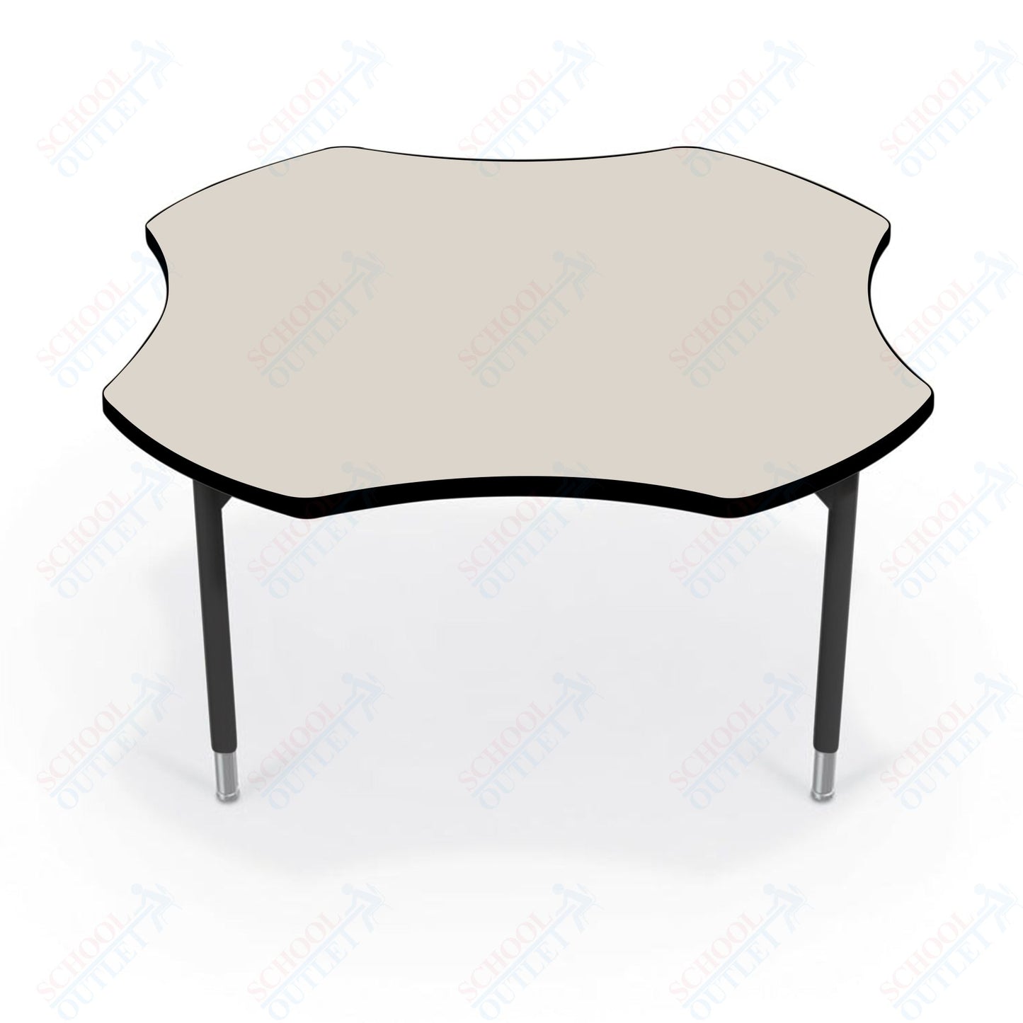 Hierarchy Clover School Activity Table (48"W x 48"D) HPL Top - Height Adjustable Legs by MooreCo