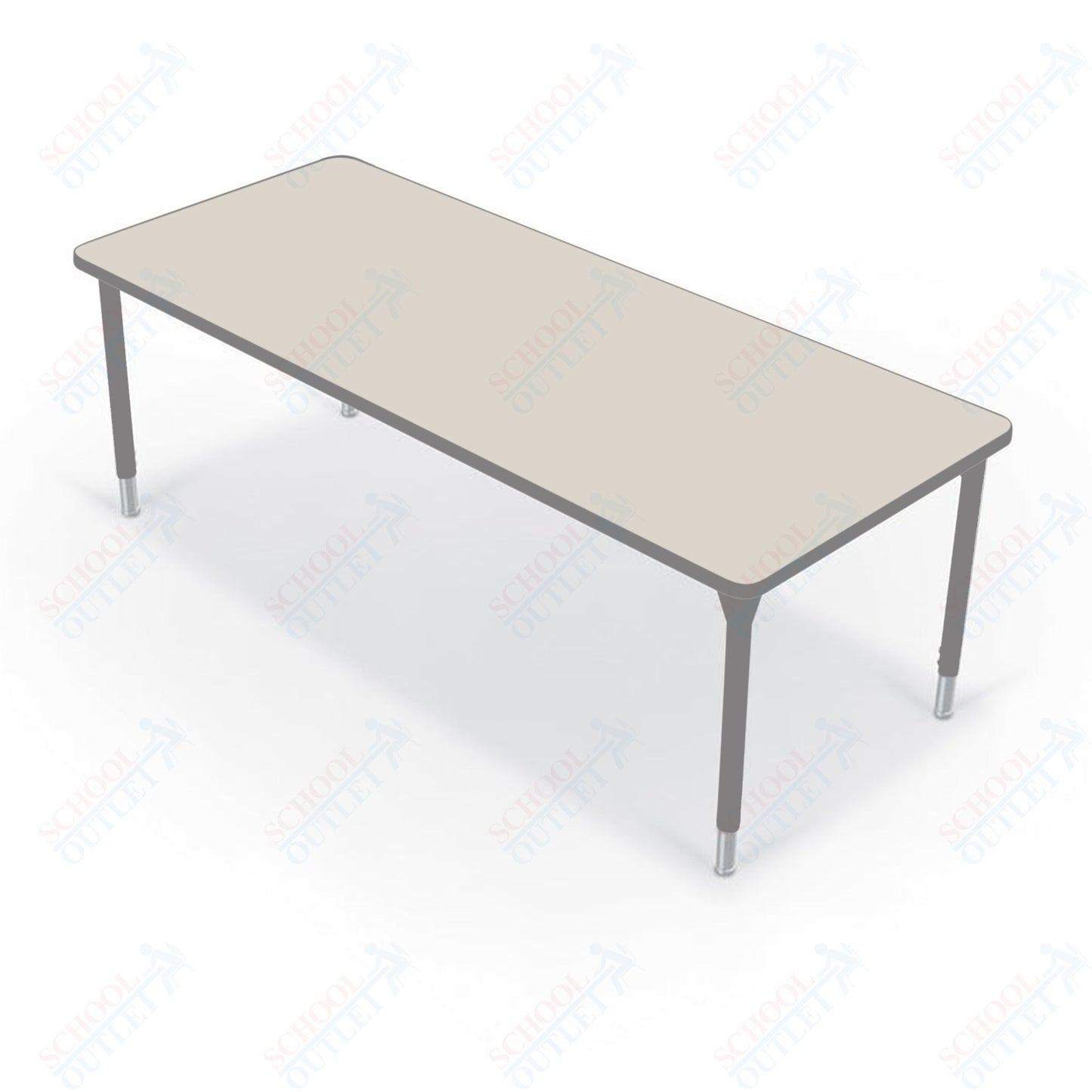 Hierarchy Rectangular School Activity Table (72"W x 24"D) HPL Top - Height Adjustable Legs by MooreCo
