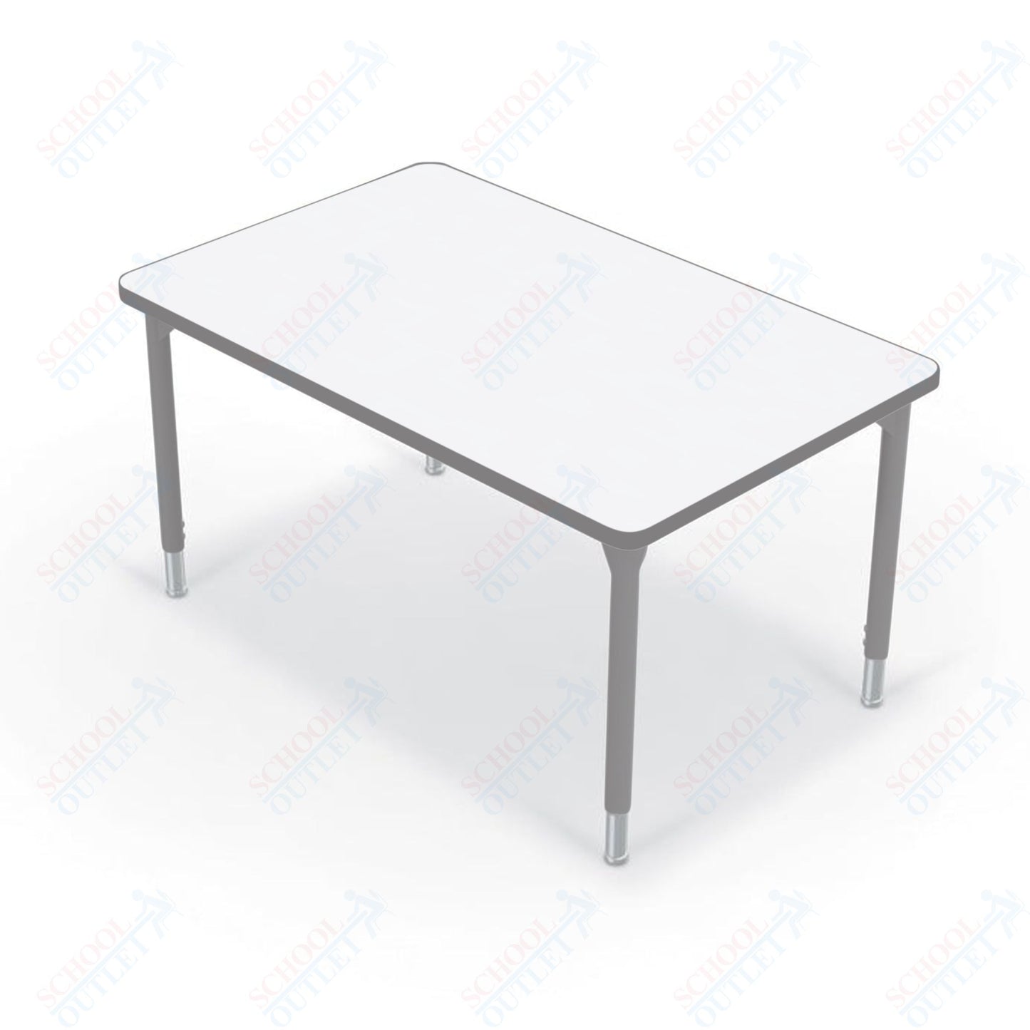 Hierarchy Rectangular School Activity Table (48"W x 30"D) HPL Top - Height Adjustable Legs by MooreCo