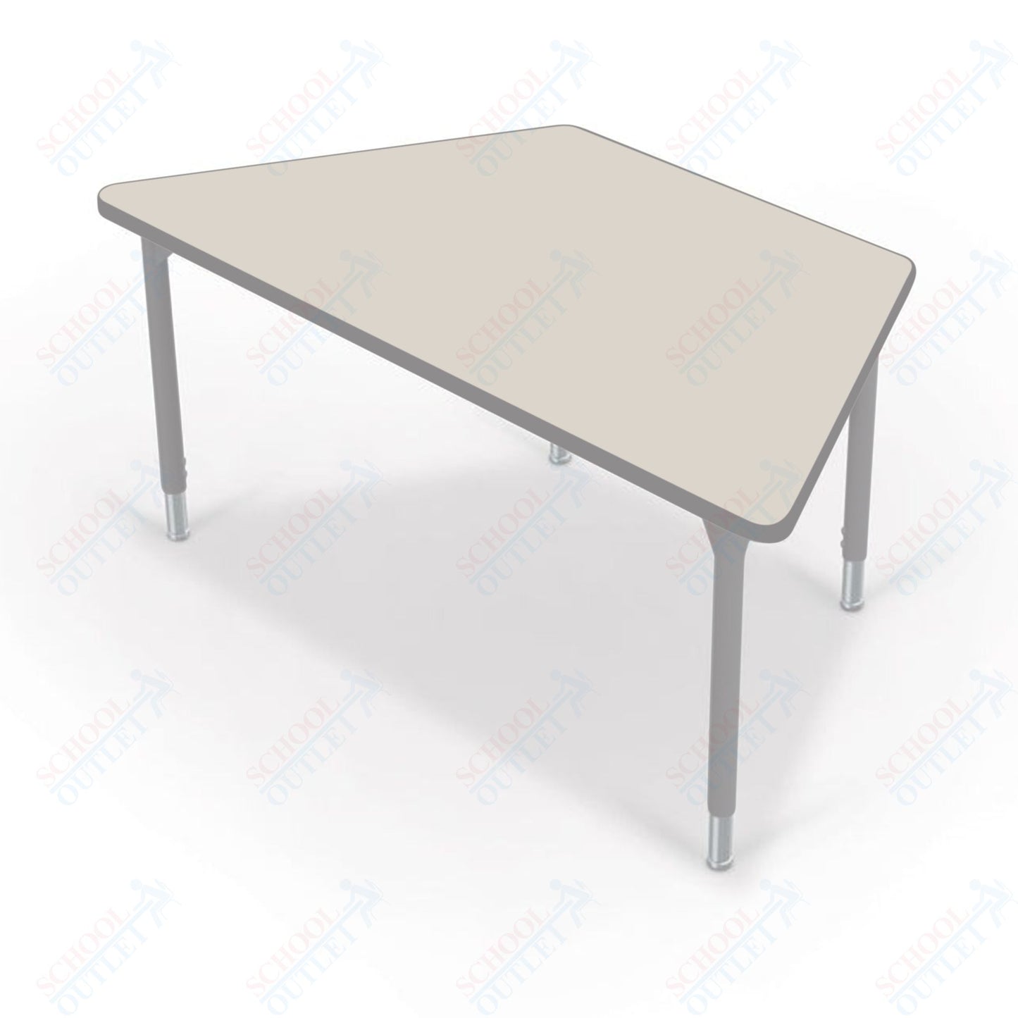 Hierarchy Trapezoid School Activity Table (60"W x 30"D) HPL Top - Height Adjustable Legs by MooreCo
