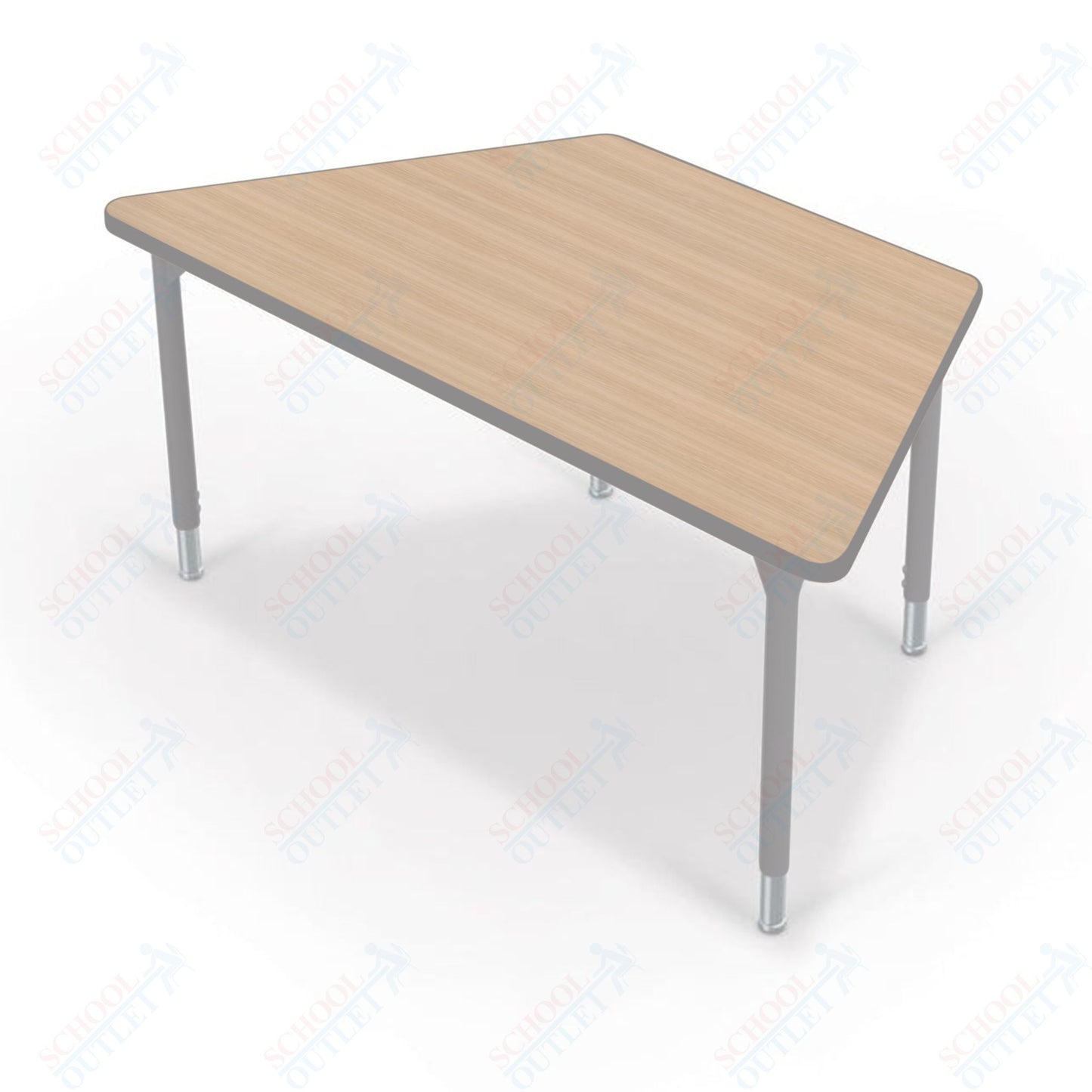 Hierarchy Trapezoid School Activity Table (60"W x 30"D) HPL Top - Height Adjustable Legs by MooreCo