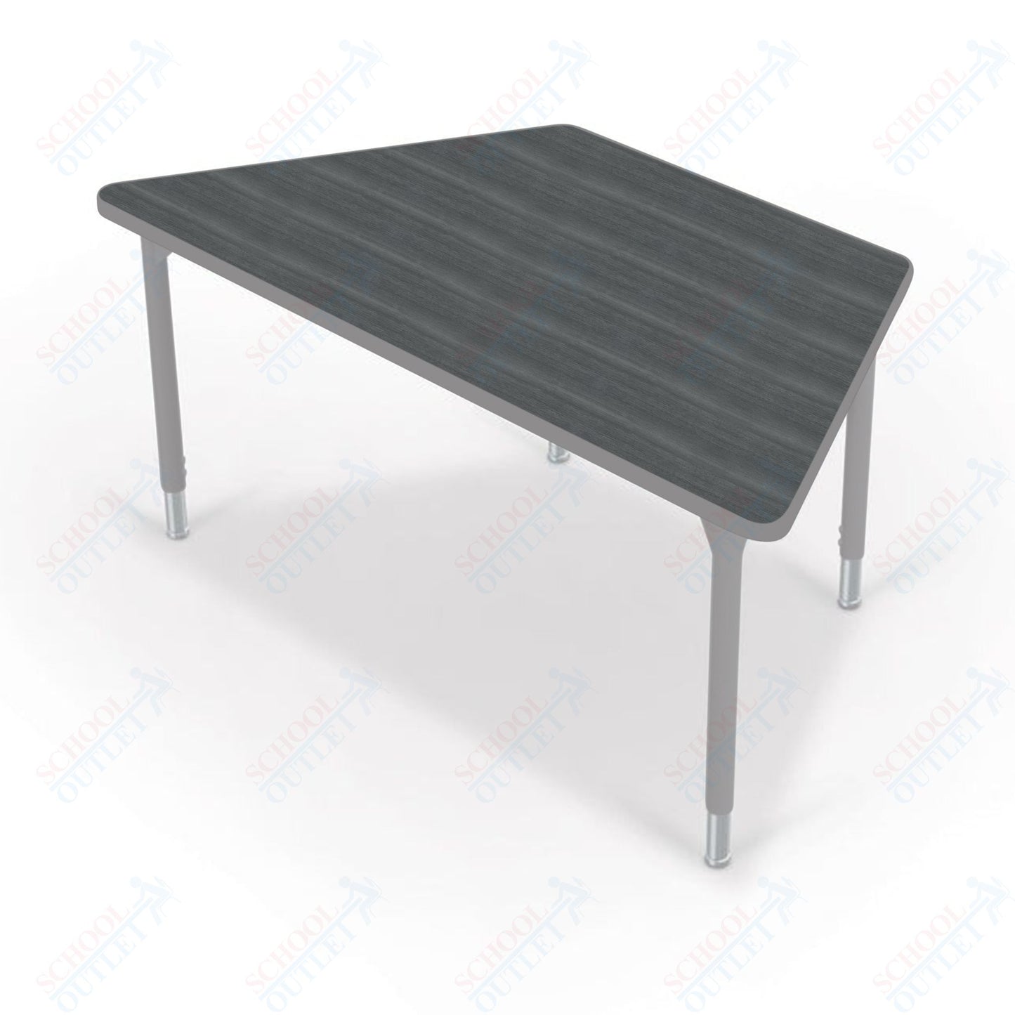 Hierarchy Trapezoid School Activity Table (60"W x 30"D) HPL Top - Height Adjustable Legs by MooreCo