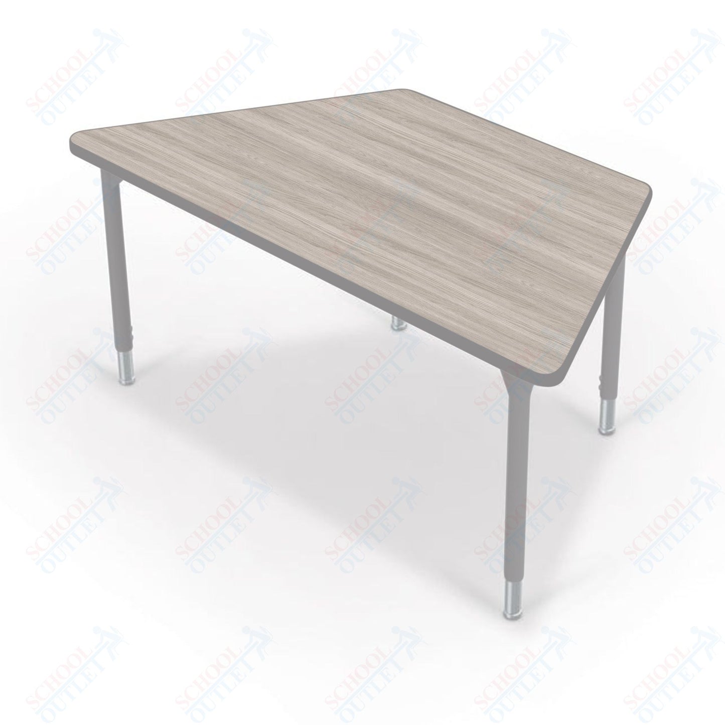 Hierarchy Trapezoid School Activity Table (60"W x 30"D) HPL Top - Height Adjustable Legs by MooreCo