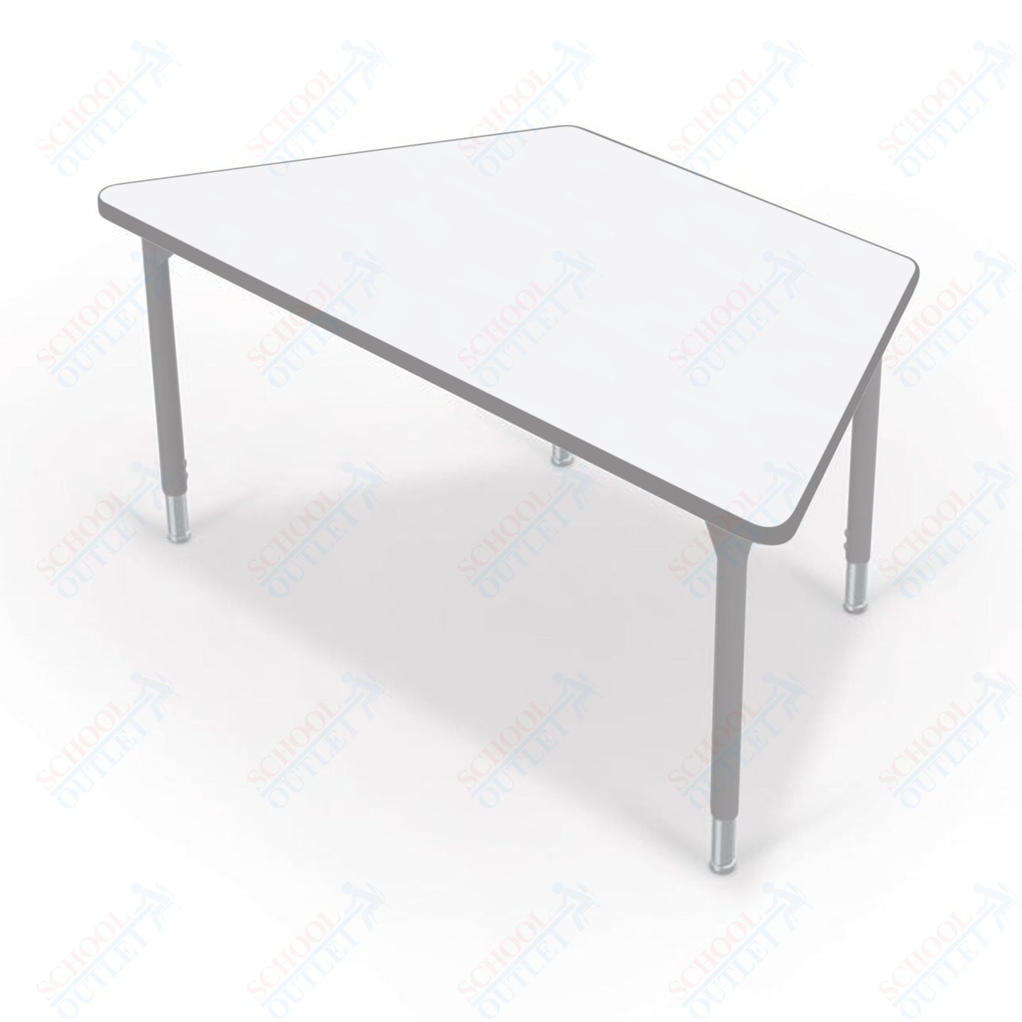 Hierarchy Trapezoid School Activity Table (60"W x 30"D) HPL Top - Height Adjustable Legs by MooreCo