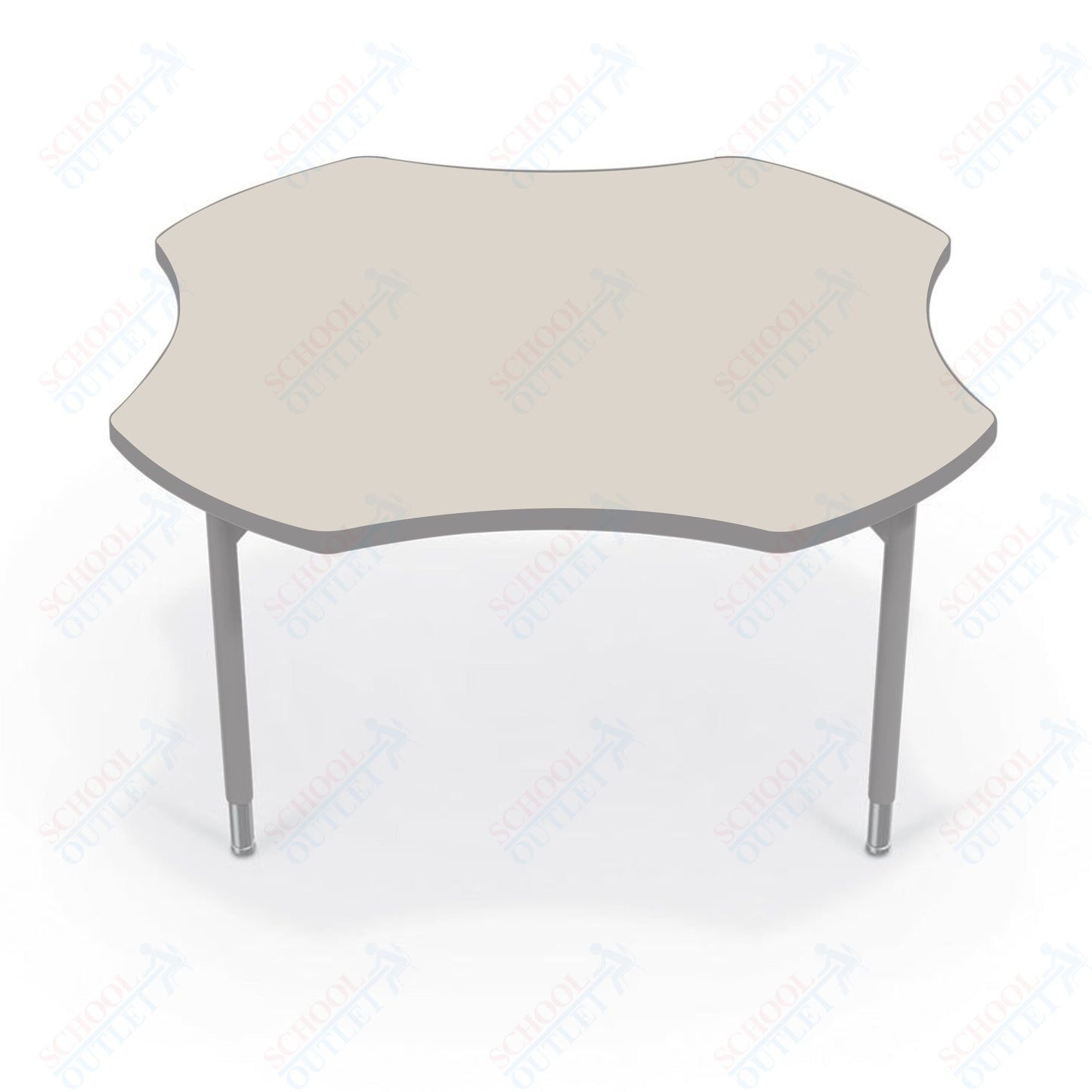Hierarchy Clover School Activity Table (48"W x 48"D) HPL Top - Height Adjustable Legs by MooreCo