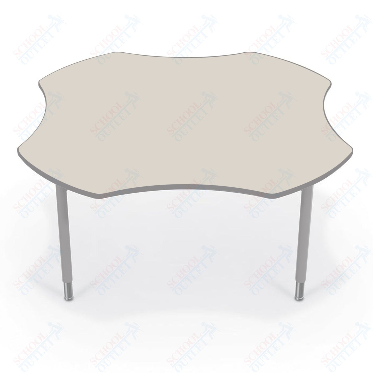Hierarchy Clover School Activity Table (60"W x 60"D) HPL Top - Height Adjustable Legs by MooreCo