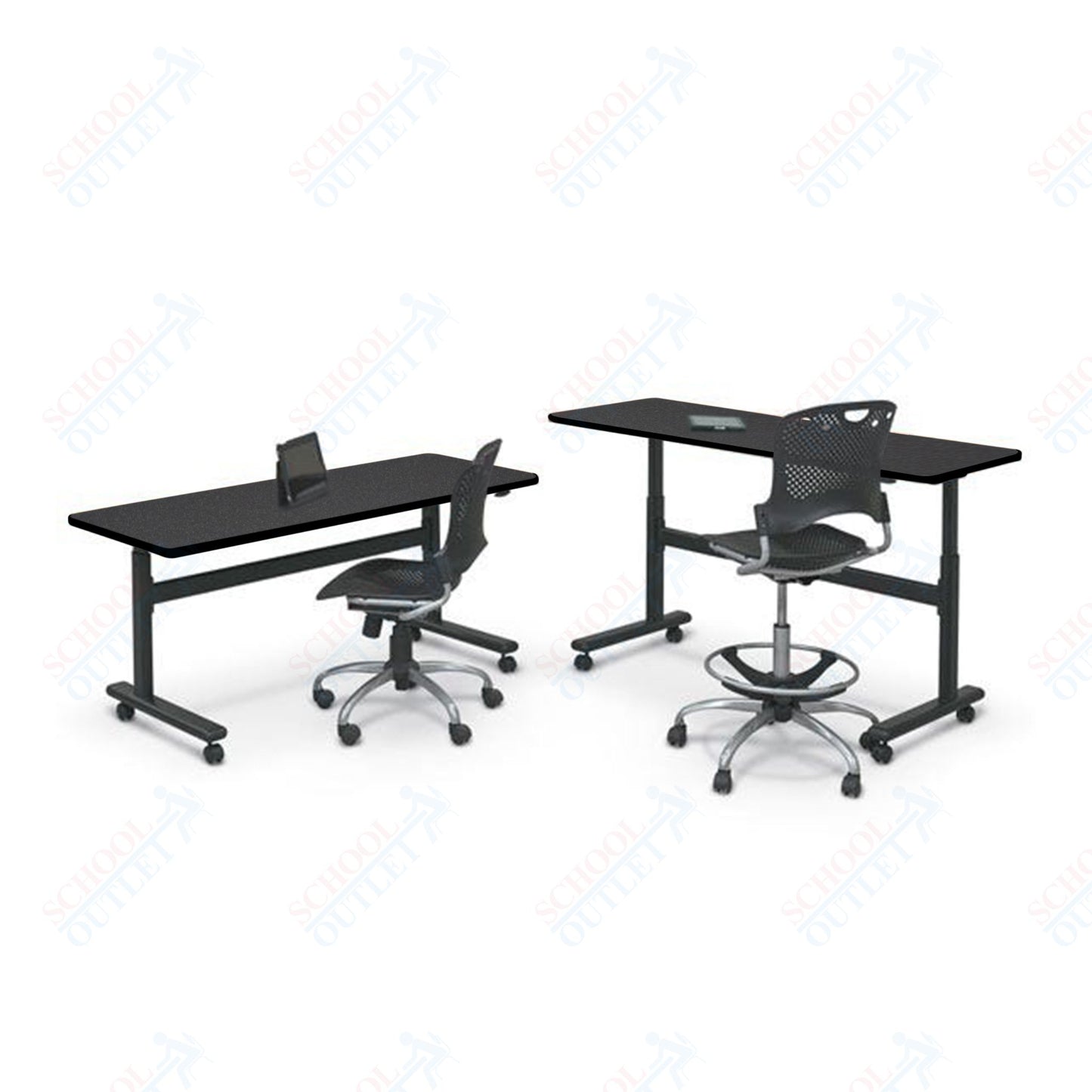 Mooreco Adjustable Height Flipper Table - Rectangle - 60"W × 24"D