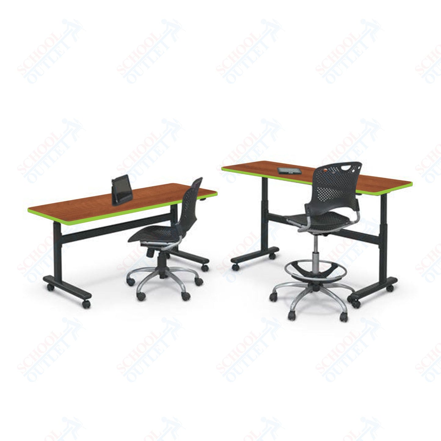 Mooreco Adjustable Height Flipper Table - Rectangle - 72"W × 24"D