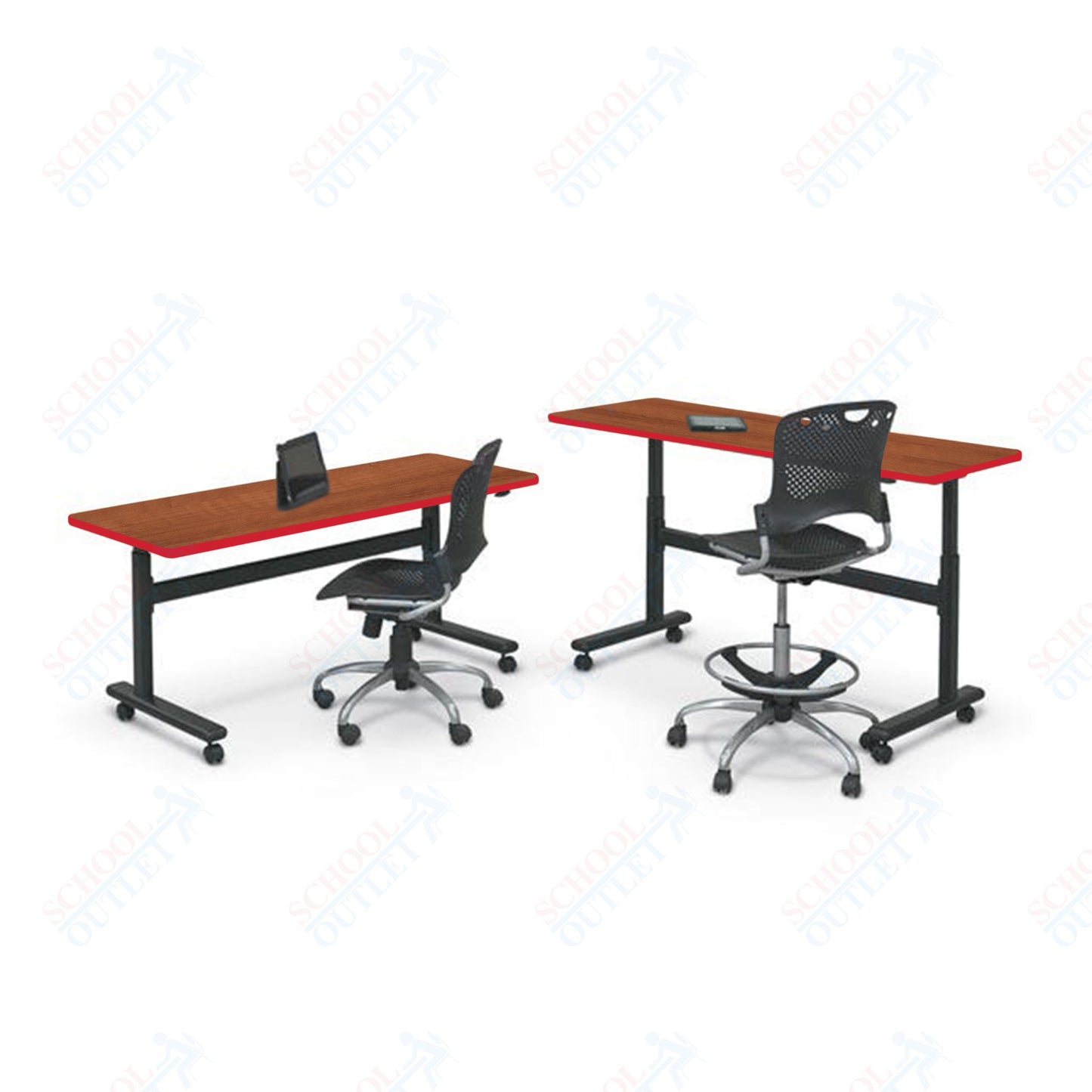 Mooreco Adjustable Height Flipper Table - Rectangle - 72"W × 24"D