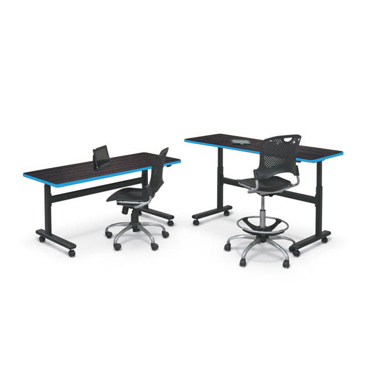 Mooreco Adjustable Height Flipper Table - Rectangle - 72"W × 24"D