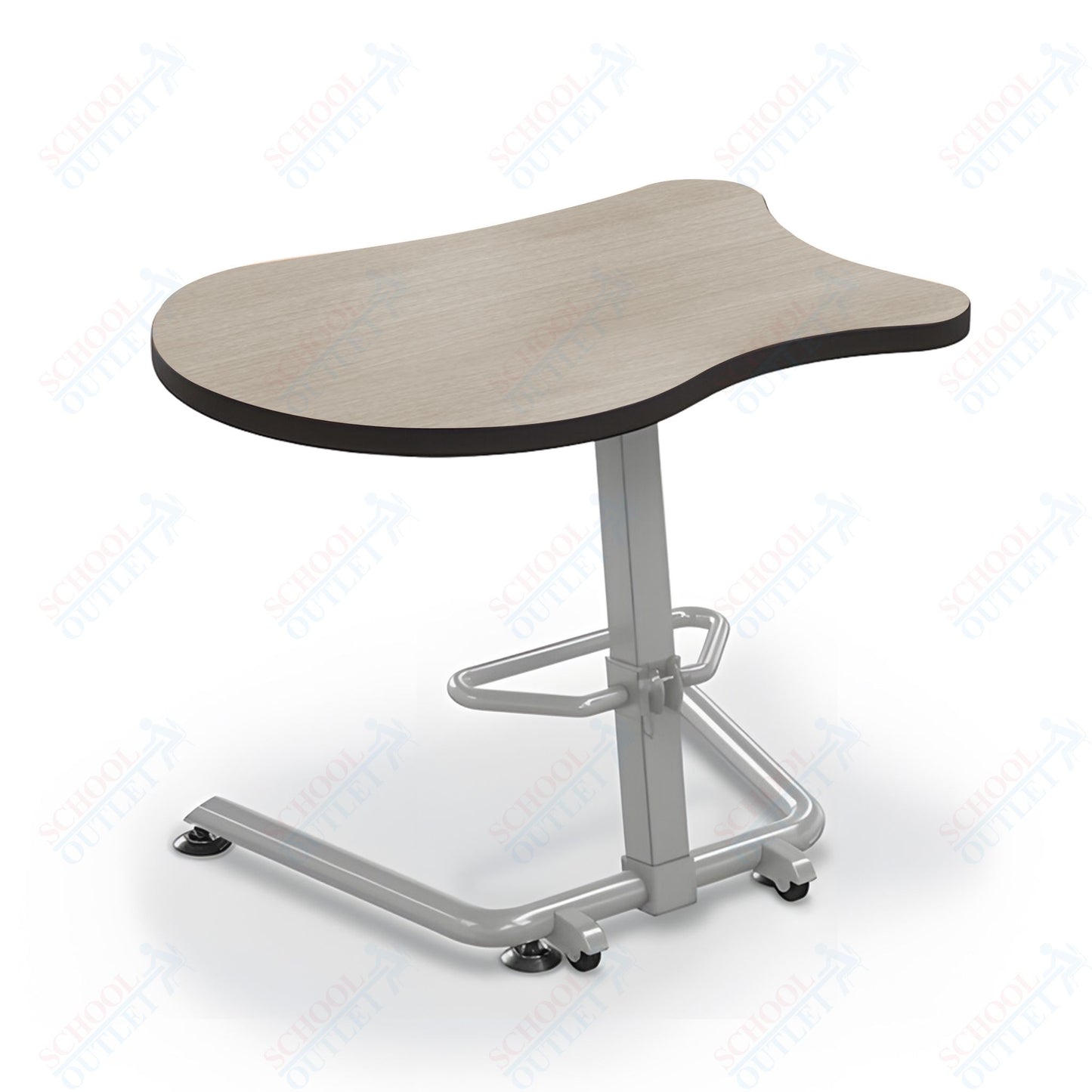 Mooreco Up-Rite Student Desk Fender Top, Adjustable Height, Platinum Frame (Mooreco 90533-F)