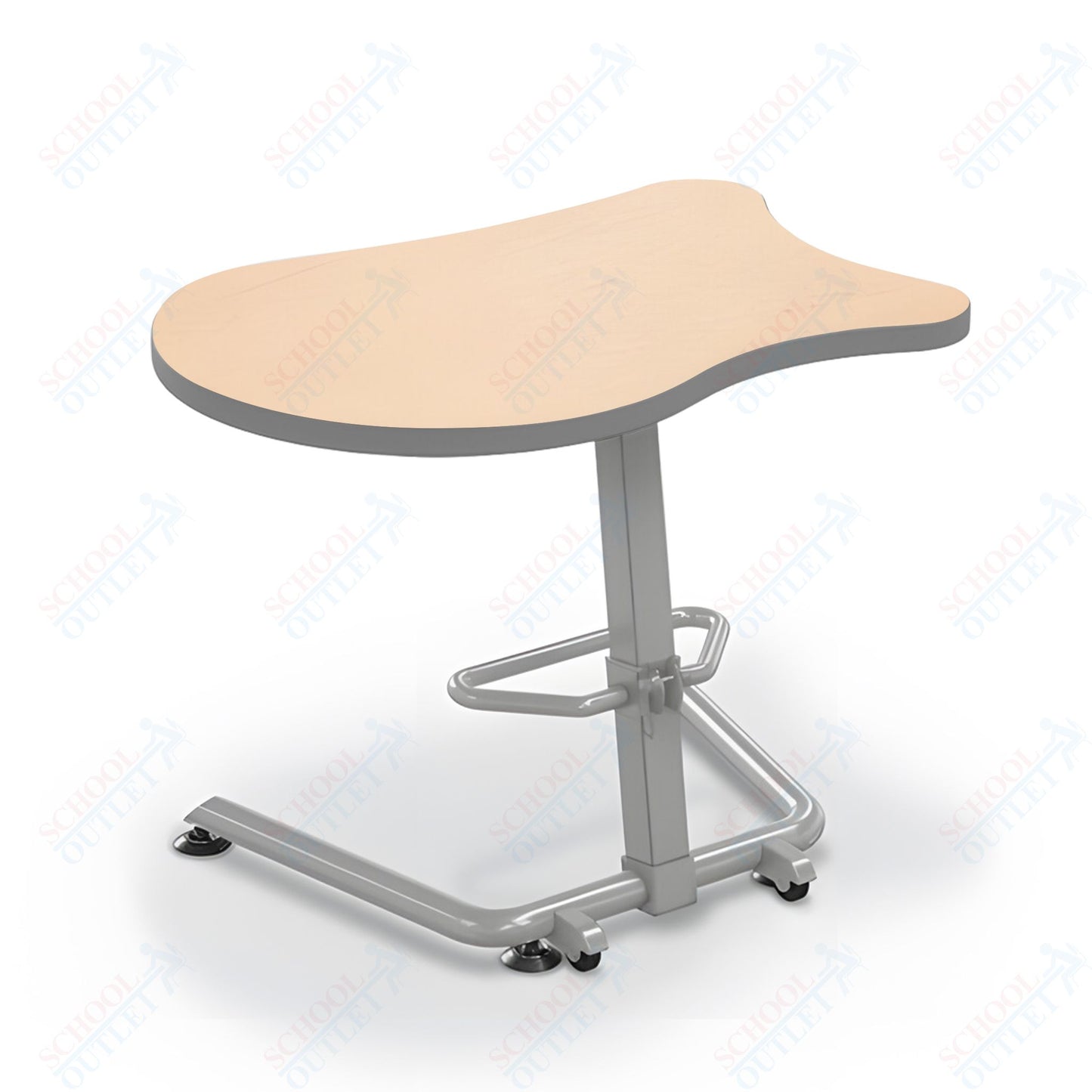 Mooreco Up-Rite Student Desk Fender Top, Adjustable Height, Platinum Frame (Mooreco 90533-F)