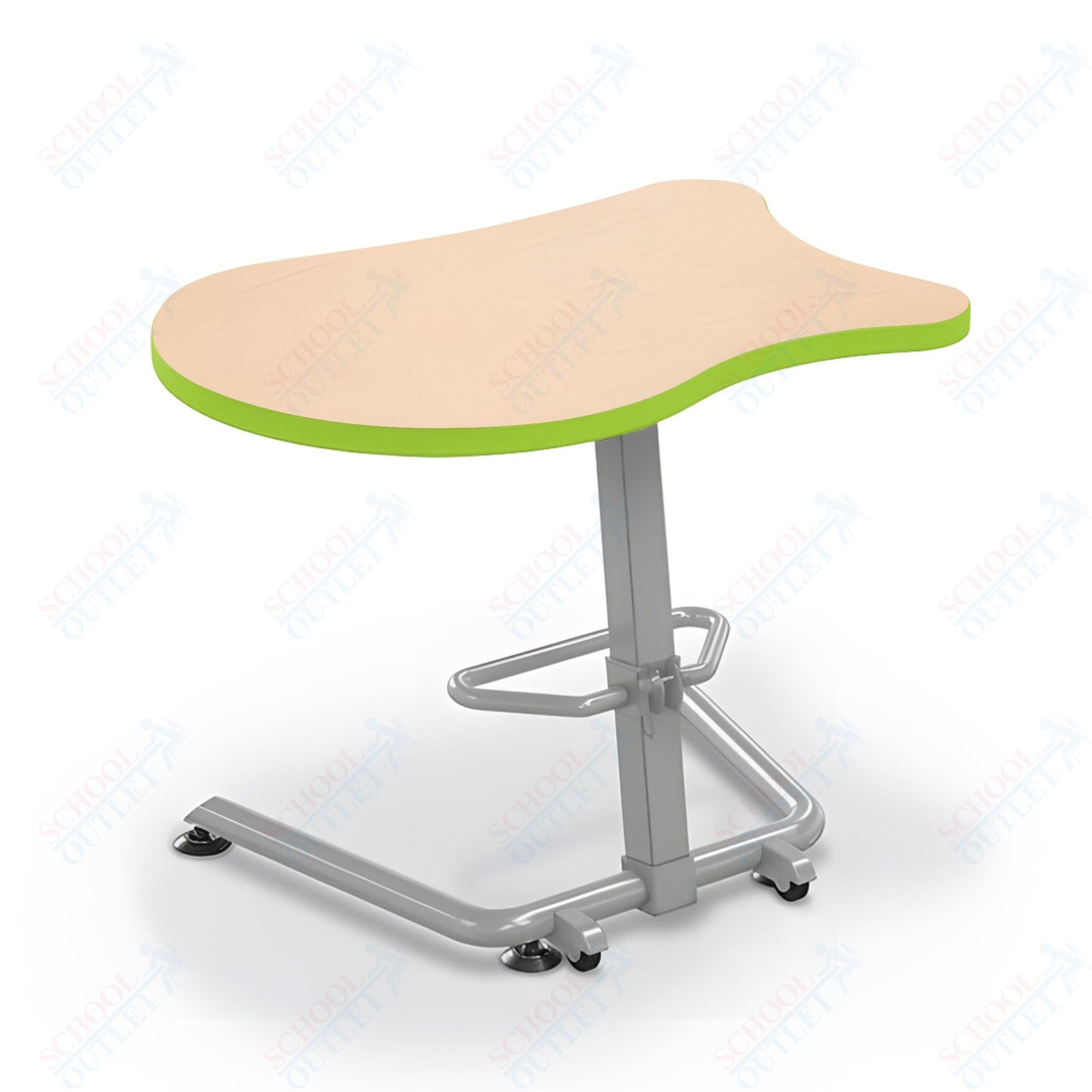 Mooreco Up-Rite Student Desk Fender Top, Adjustable Height, Platinum Frame (Mooreco 90533-F)