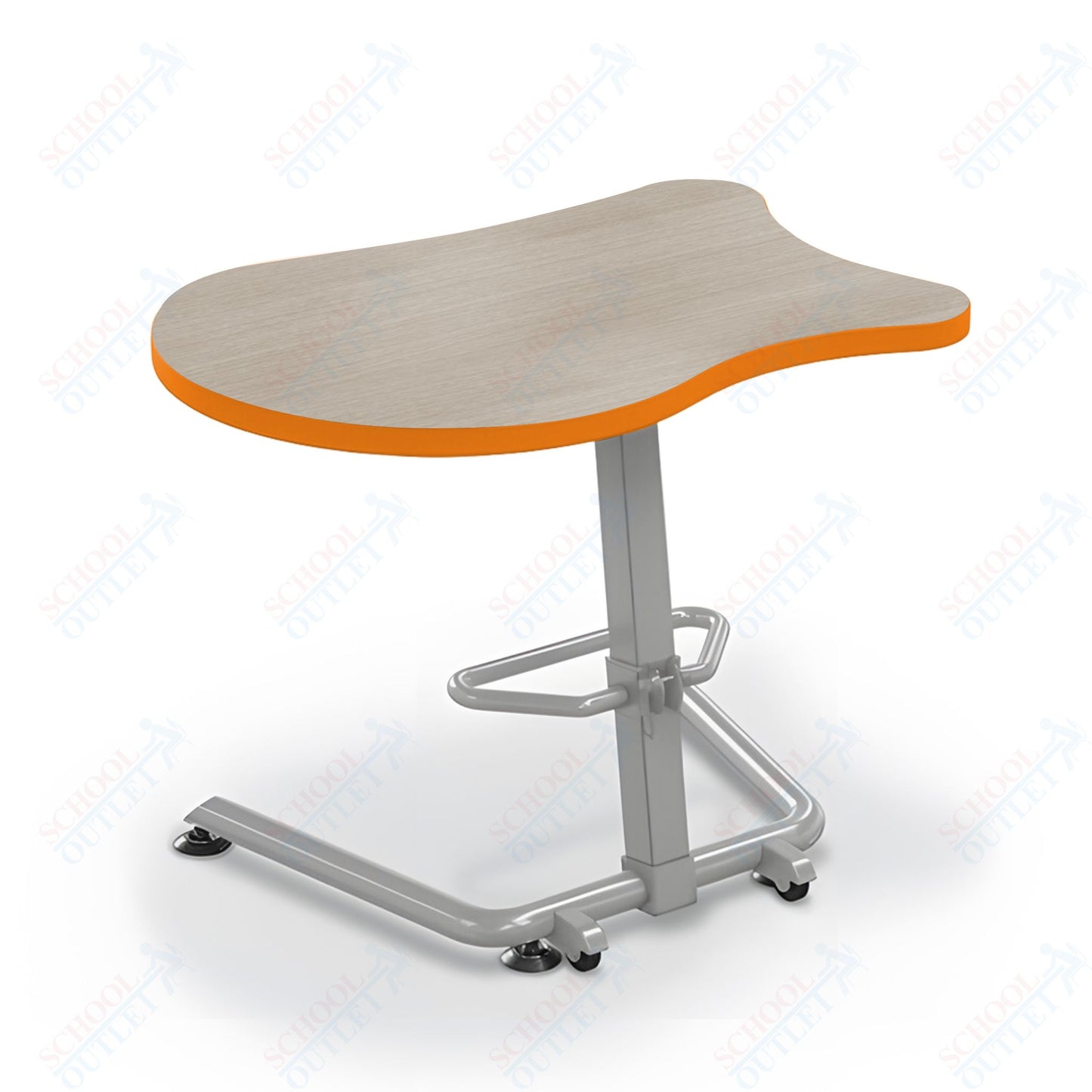 Mooreco Up-Rite Student Desk Fender Top, Adjustable Height, Platinum Frame (Mooreco 90533-F)