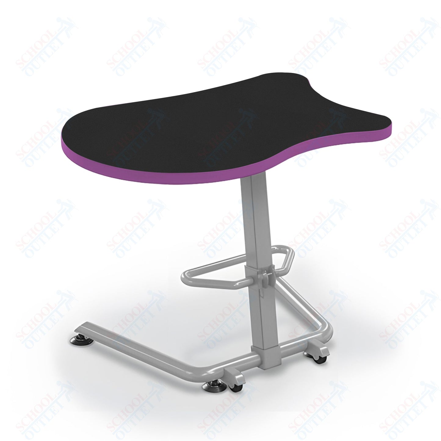 Mooreco Up-Rite Student Desk Fender Top, Adjustable Height, Platinum Frame (Mooreco 90533-F)