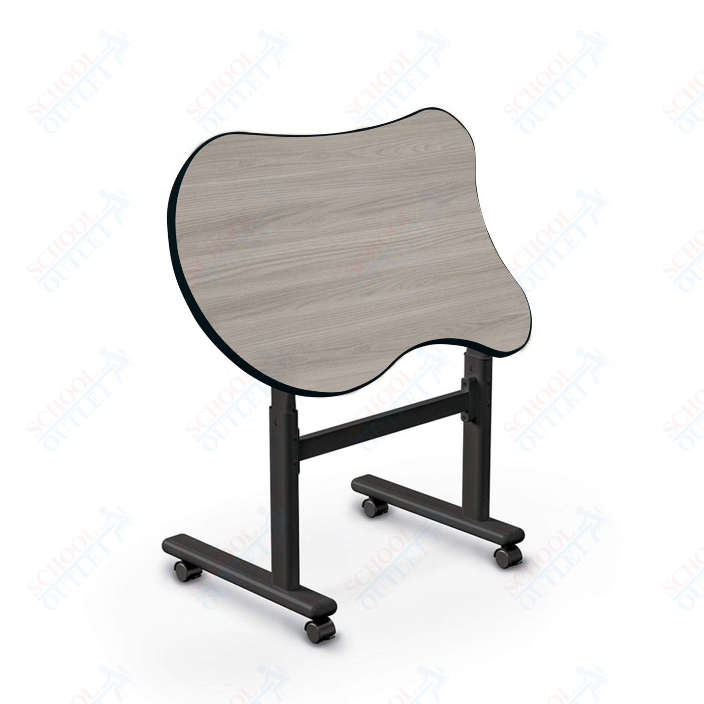 Mooreco Height Adjustable Flipper Desk - Beluga (MOR-91186-B-XXXX-XX)