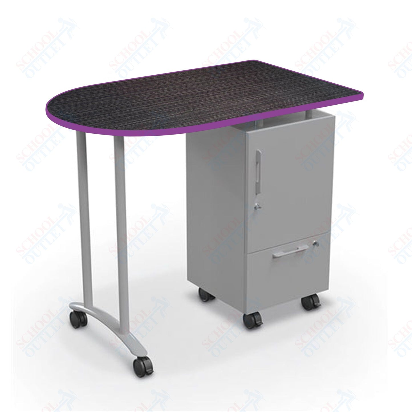 Mooreco Mobile Teacher Workstation II - Platinum Base 40"H X 47.6"W X 30"D (Mooreco 91289)