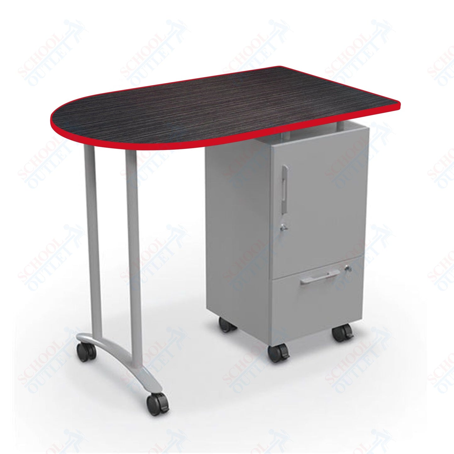 Mooreco Mobile Teacher Workstation II - Platinum Base 40"H X 47.6"W X 30"D (Mooreco 91289)