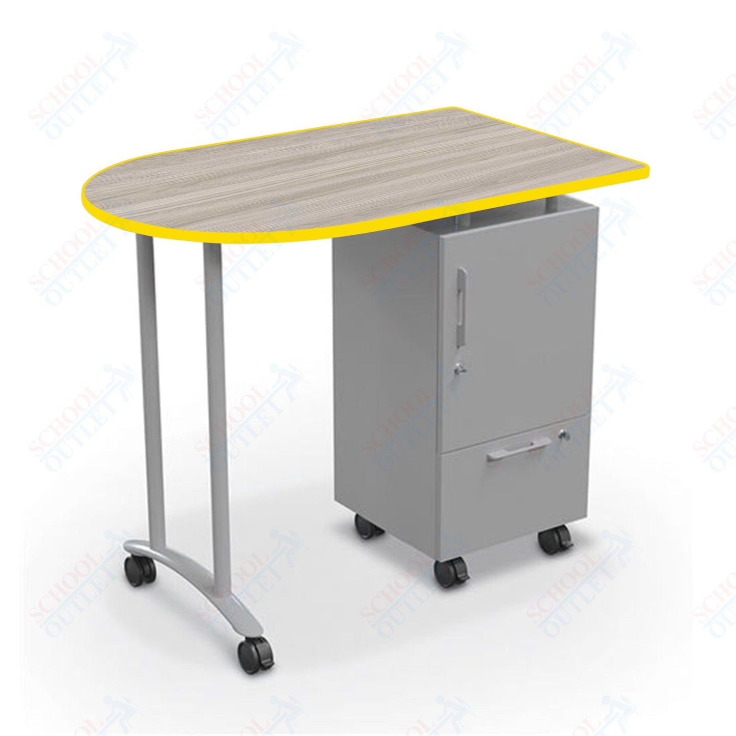 Mooreco Mobile Teacher Workstation II - Platinum Base 40"H X 47.6"W X 30"D (Mooreco 91289)