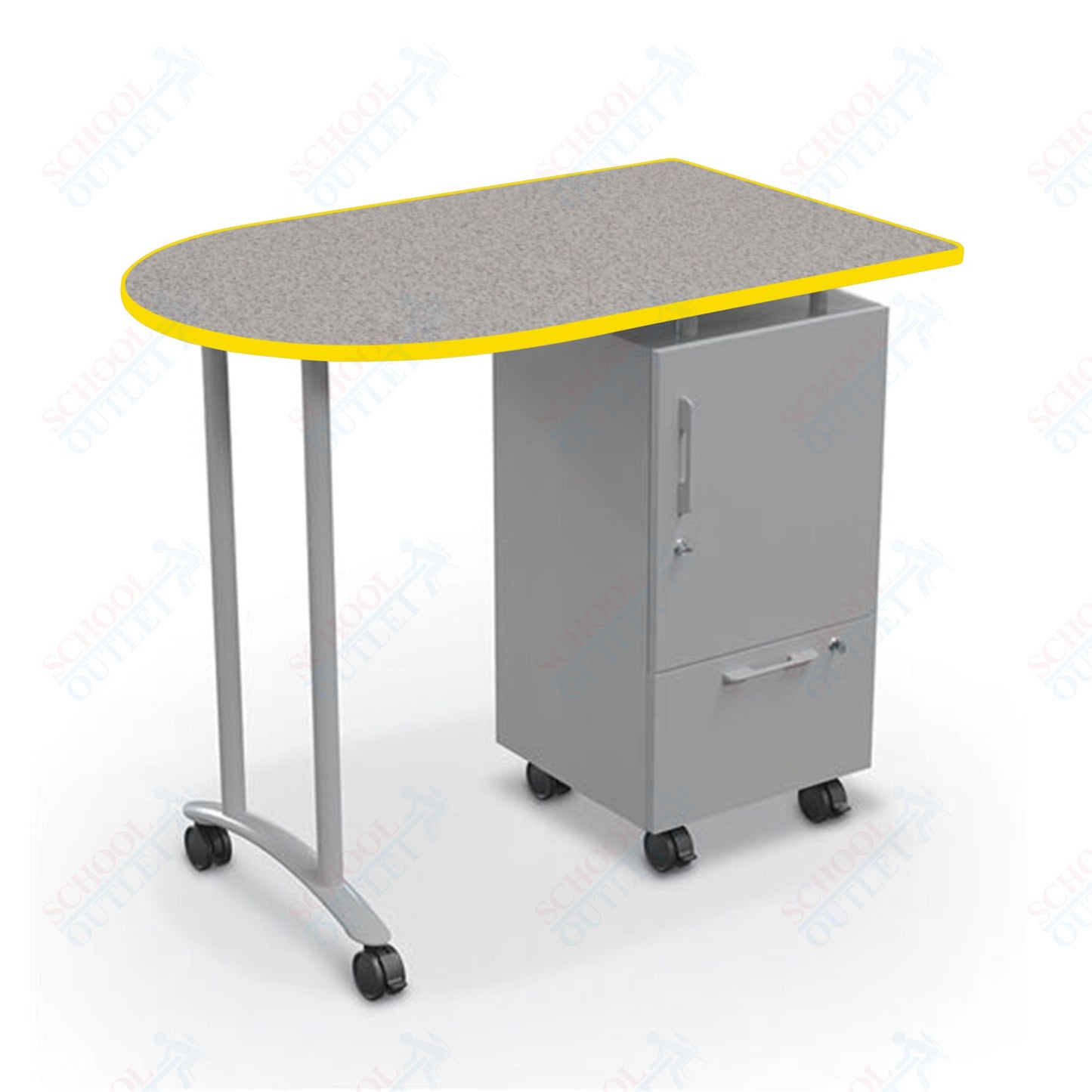 Mooreco Mobile Teacher Workstation II - Platinum Base 40"H X 47.6"W X 30"D (Mooreco 91289)