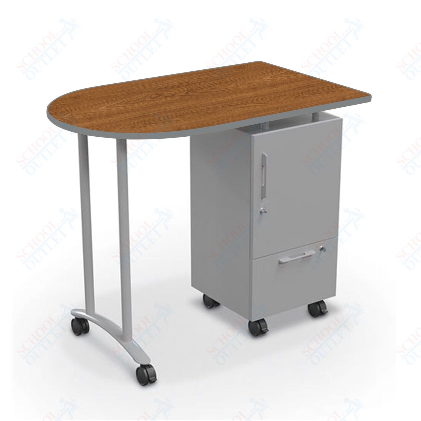 Mooreco Mobile Teacher Workstation II - Platinum Base 40"H X 47.6"W X 30"D (Mooreco 91289)