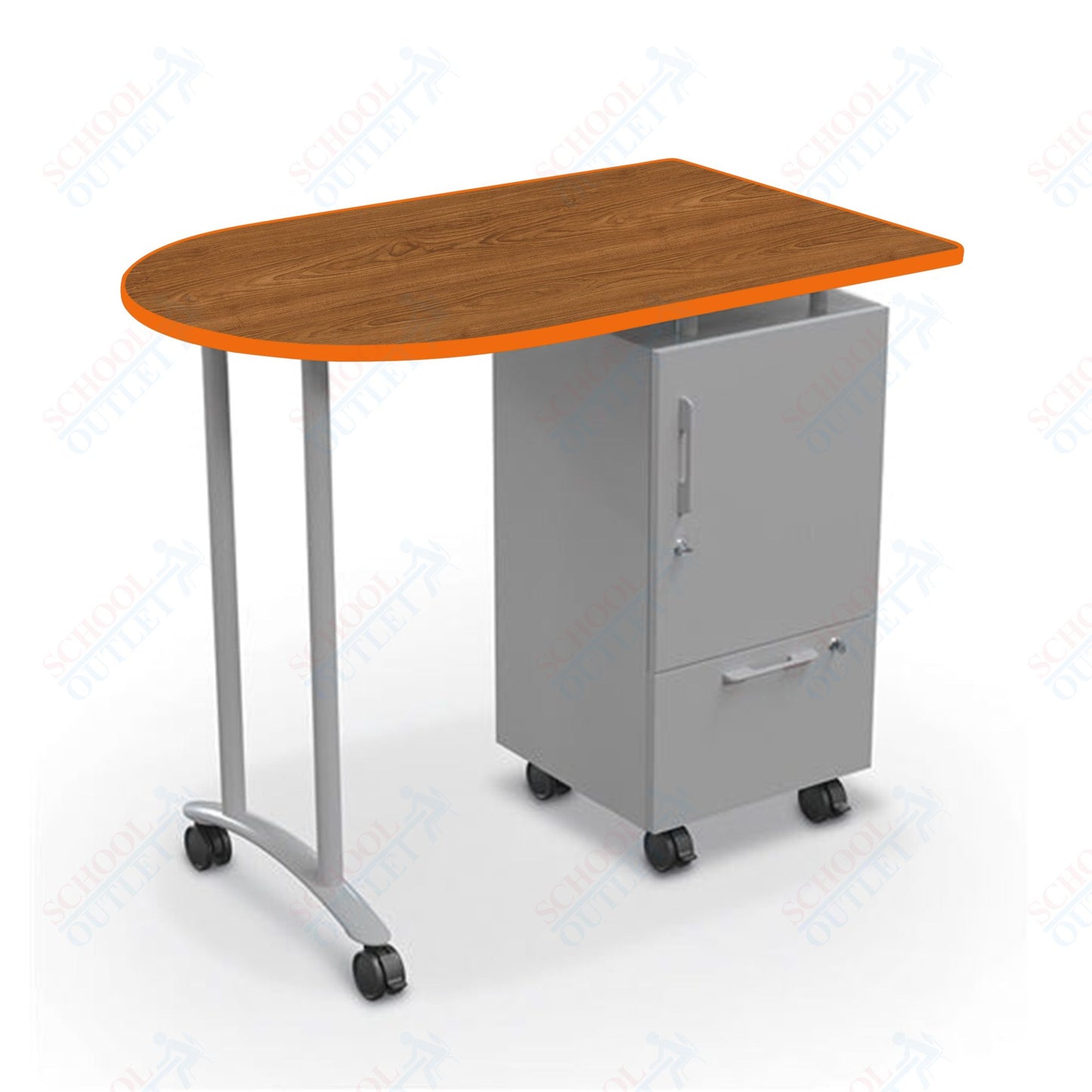 Mooreco Mobile Teacher Workstation II - Platinum Base 40"H X 47.6"W X 30"D (Mooreco 91289)