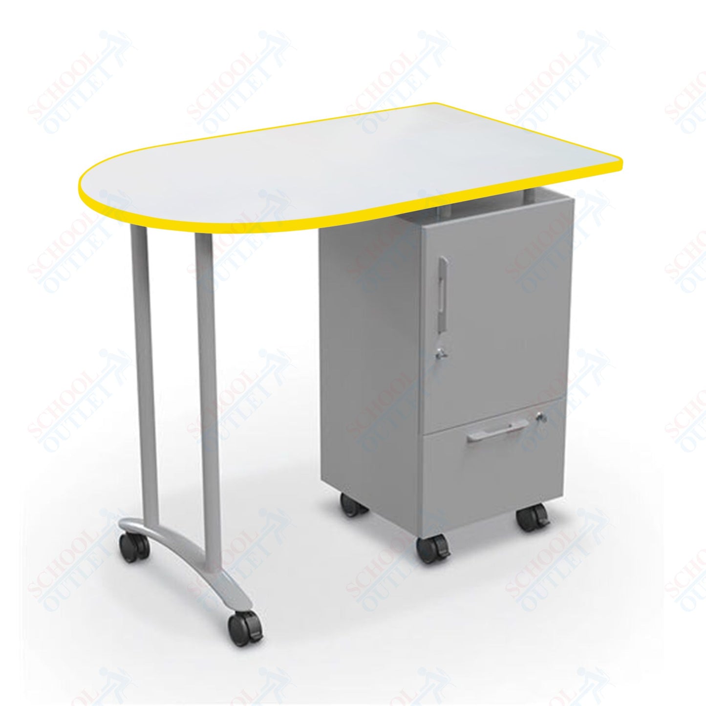 Mooreco Mobile Teacher Workstation II - Platinum Base 40"H X 47.6"W X 30"D (Mooreco 91289)