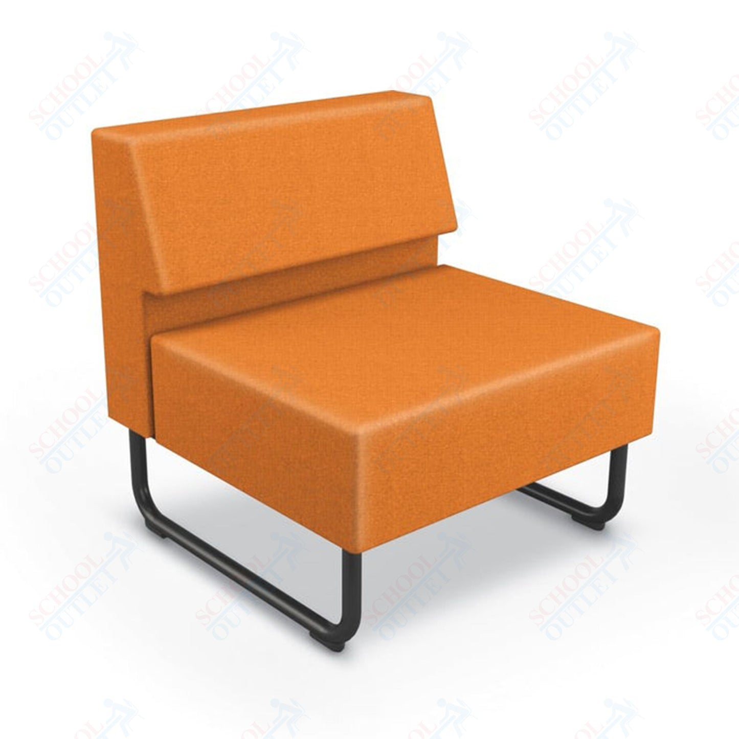 Mooreco Akt Soft Seating Lounge Chair - Armless - Grade 02 Fabric and Powder Coated Sled Legs